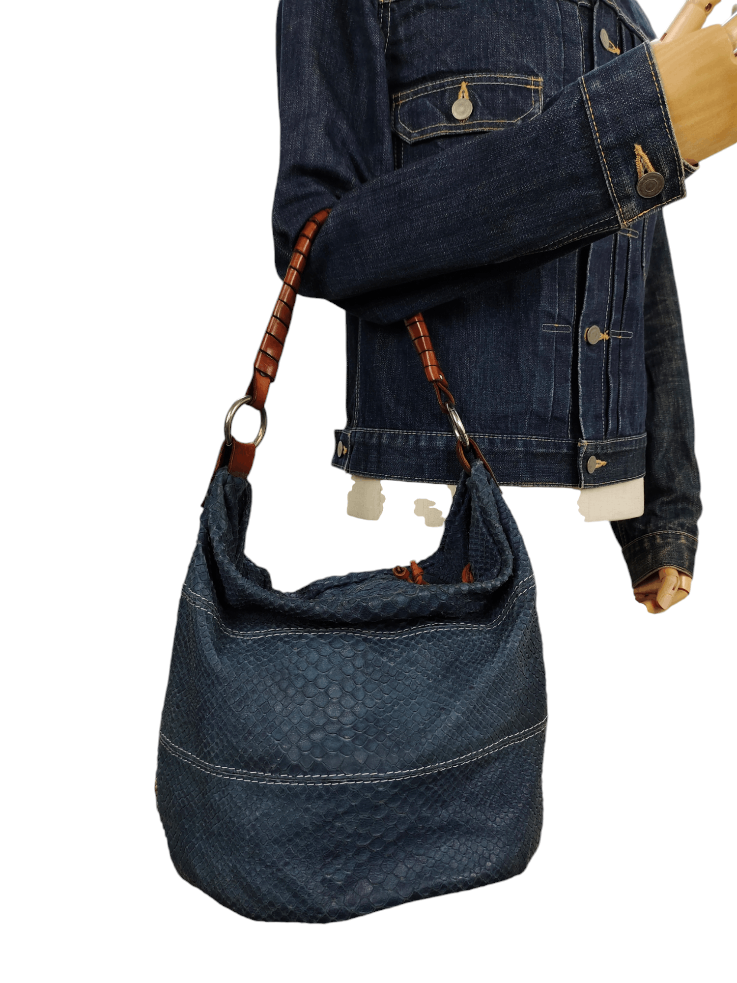 Leather Vintage Sofia C Made In Italy Leather Hobo Shoulder Bag Size ONE SIZE - 2 Thumbnail