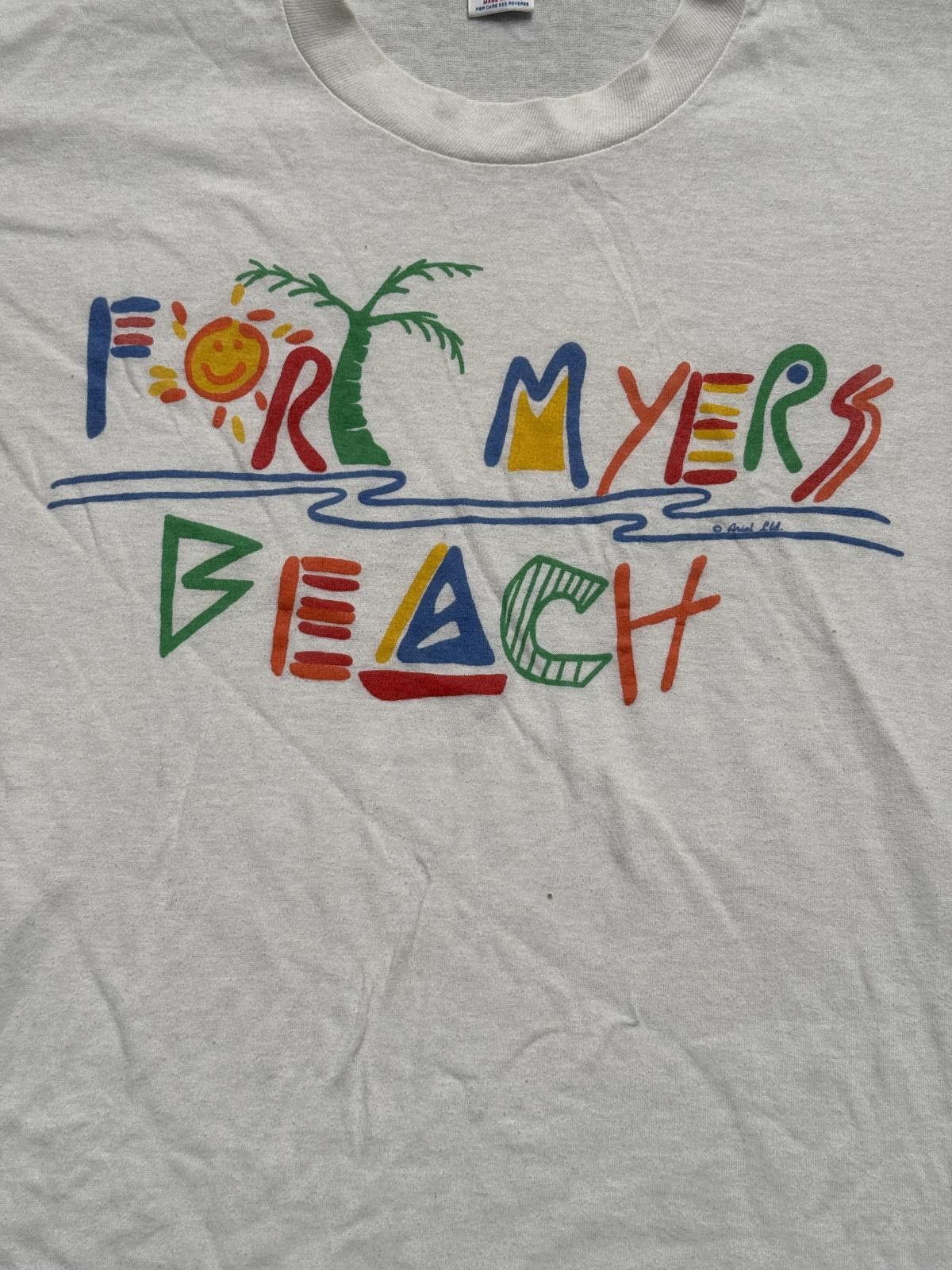 Jerzees Vintage 80s Fort Myers Beach Tshirt Tourist Estero Island XL Size US XL / EU 56 / 4 - 3 Thumbnail