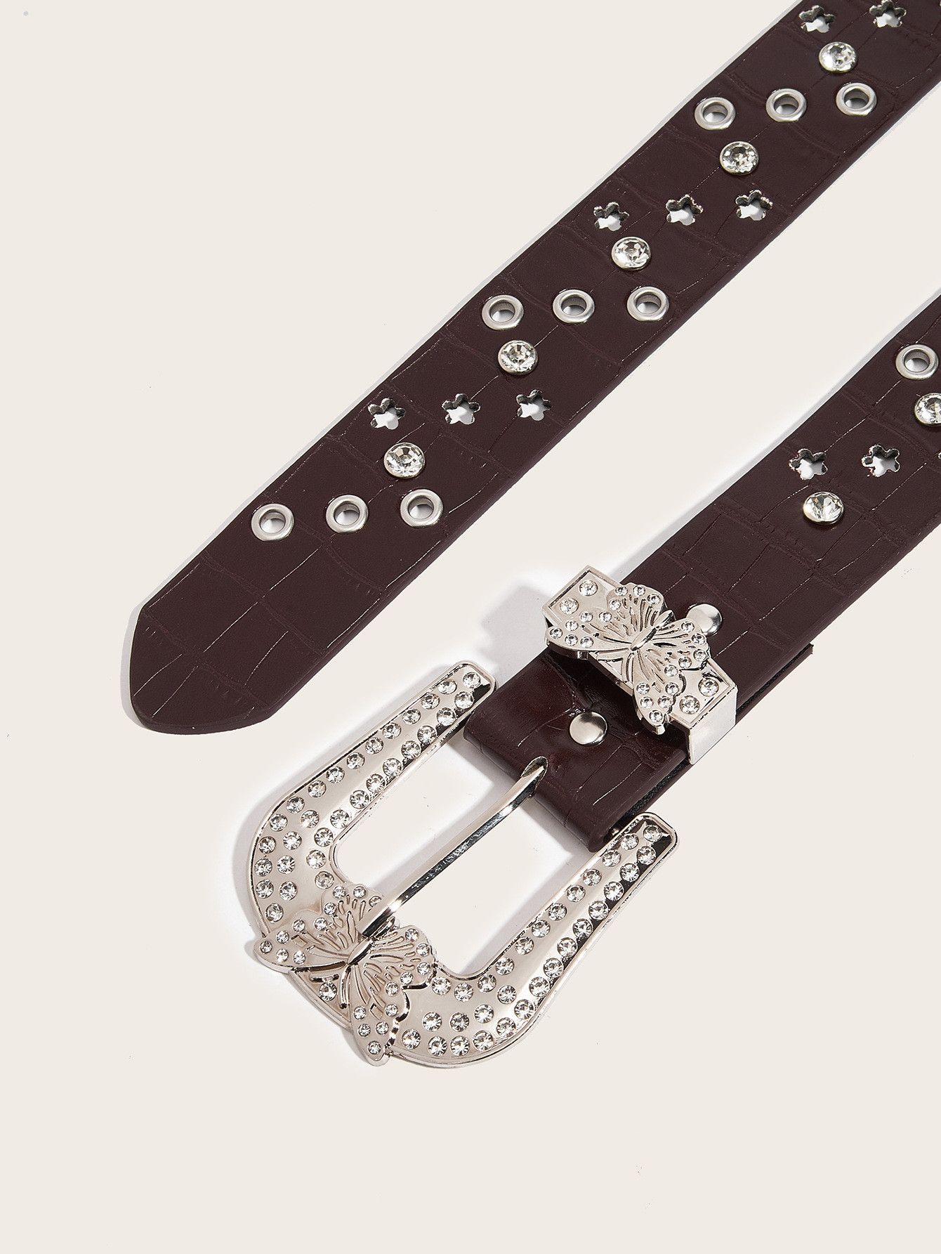 Designer × Japanese Brand × Vintage Punk Diamond Butterfly Rivet Belt Vintage Size ONE SIZE - 4 Thumbnail