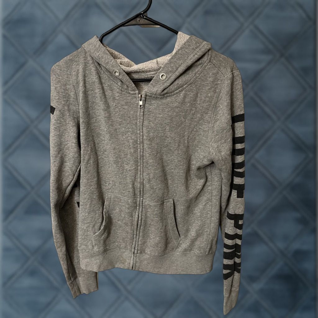 Victoria's Secret VINTAGE Victoria's Secret PINK Hoodie Shirt Women S Gray Full Zip Logo 90s Activewear Mens Women Boys Girls Size S / US 4 / IT 40 - 1 Thumbnail