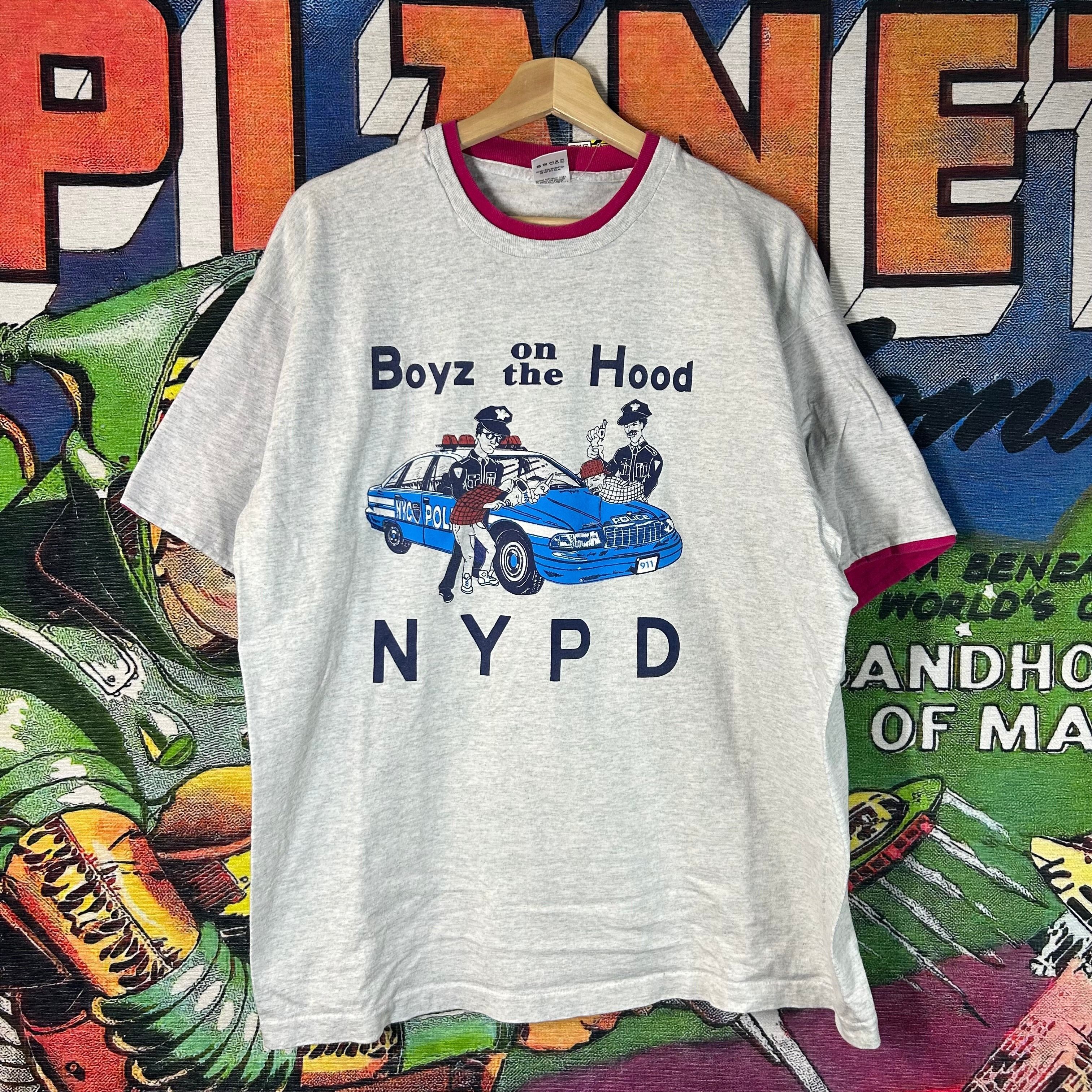 Vintage 90s NYPD ‘Boys on the Hood’ Ringer Tee Size XL