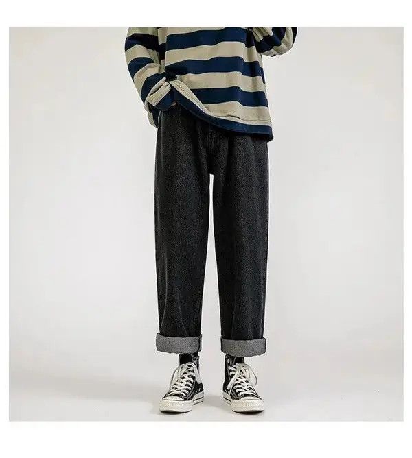 Japanese Brand Black Color Straight-leg Denim Pant Size US 29 - 2 Thumbnail