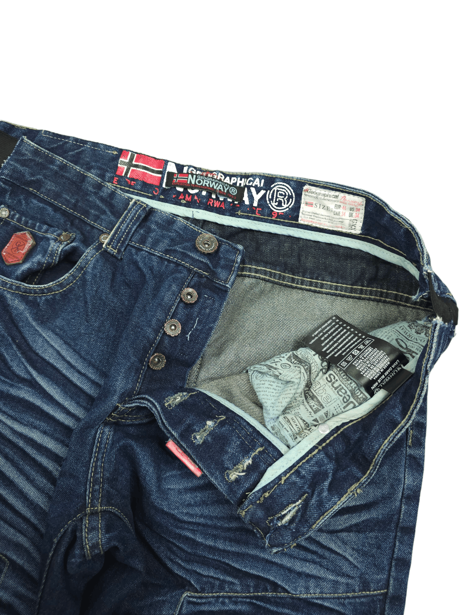 Japanese Brand 💎 Size 34/34 Washed Y2K Double Knee Denim Jeans Y2K Size US 34 / EU 50 - 13 Thumbnail