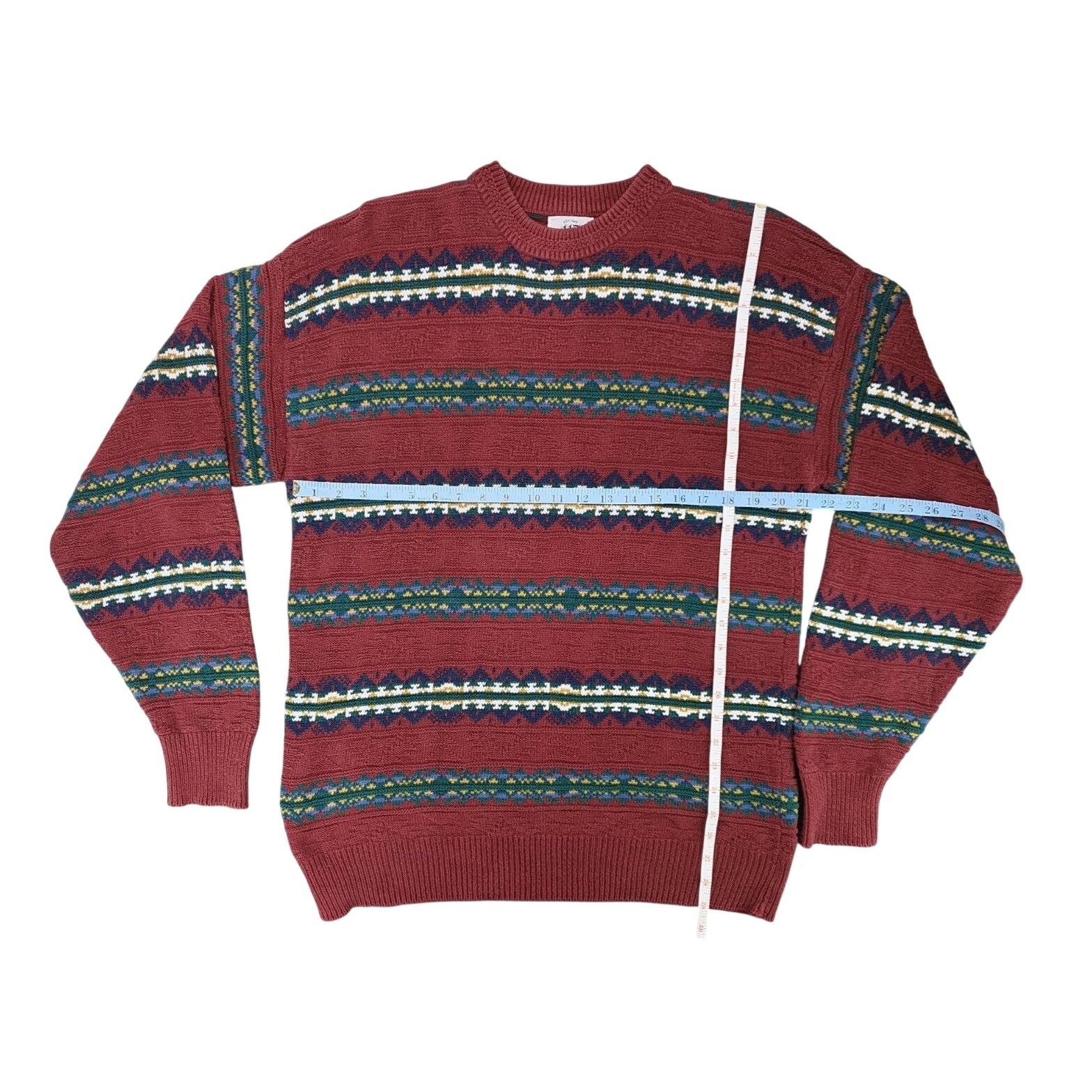Van Heusen Vintage Van Heusen Sweater Men Medium Burgundy Red Geometric Size US M / EU 48-50 / 2 - 5 Thumbnail