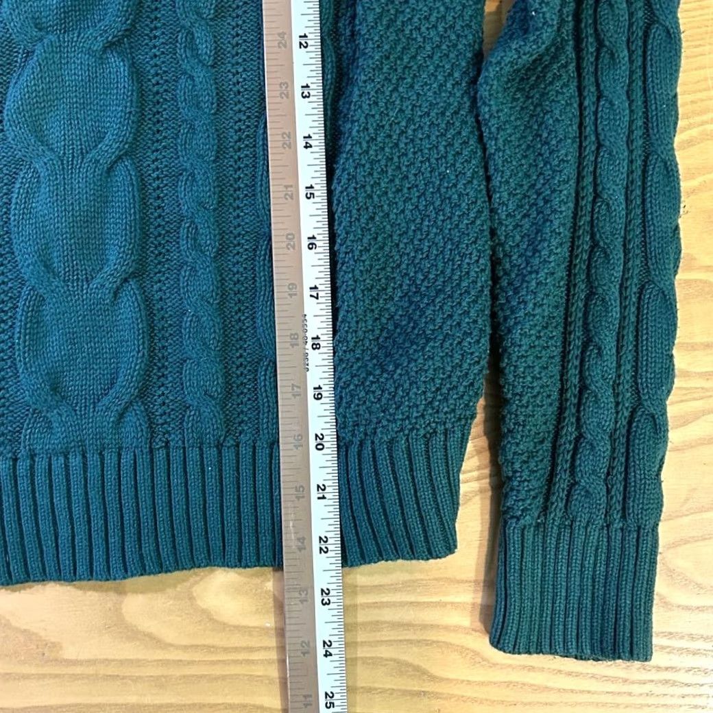 Gap GAP Forest Green Cable Knit Sweater Crew Neck Winter Pullover Womens Small Size S / US 4 / IT 40 - 8 Thumbnail