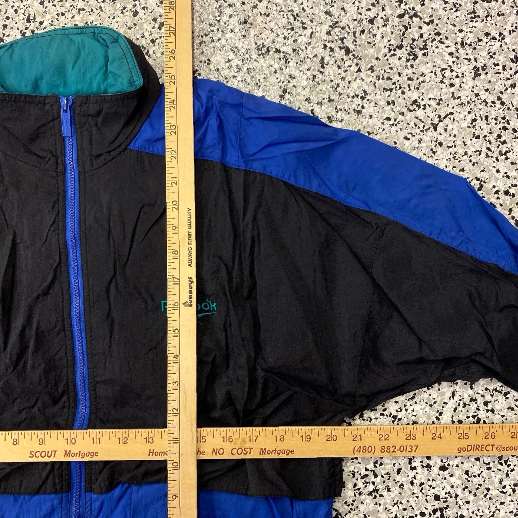 Reebok VINTAGE Reebok Windbreaker Jacket Men S Blue Black Stripe Hooded Zip Up Jacket Size US S / EU 44-46 / 1 - 3 Thumbnail