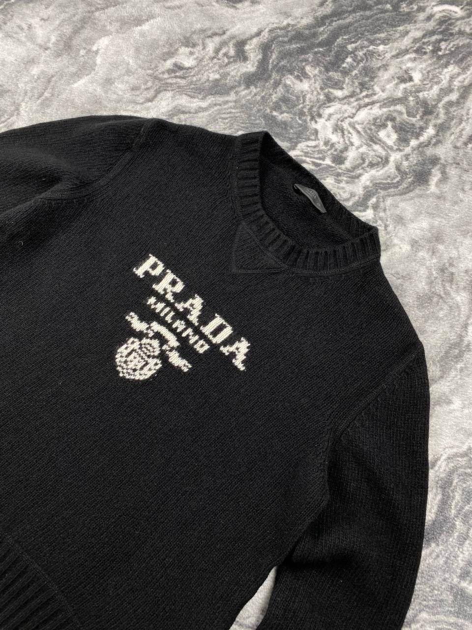 Prada Prada Knit Lana Wool Cashmere Sweater Big Logo Men Size 48 Size US M / EU 48-50 / 2 - 2 Thumbnail