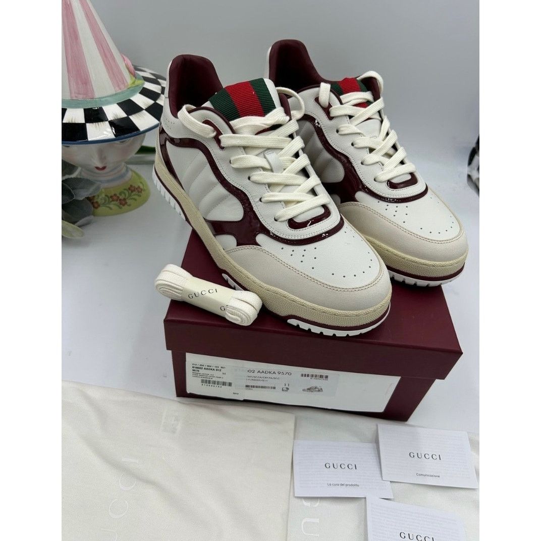 Gucci Gucci re-web sneakers in white leather sz 11 fits 11.5 US Size US 11.5 / EU 44-45 - 2 Thumbnail