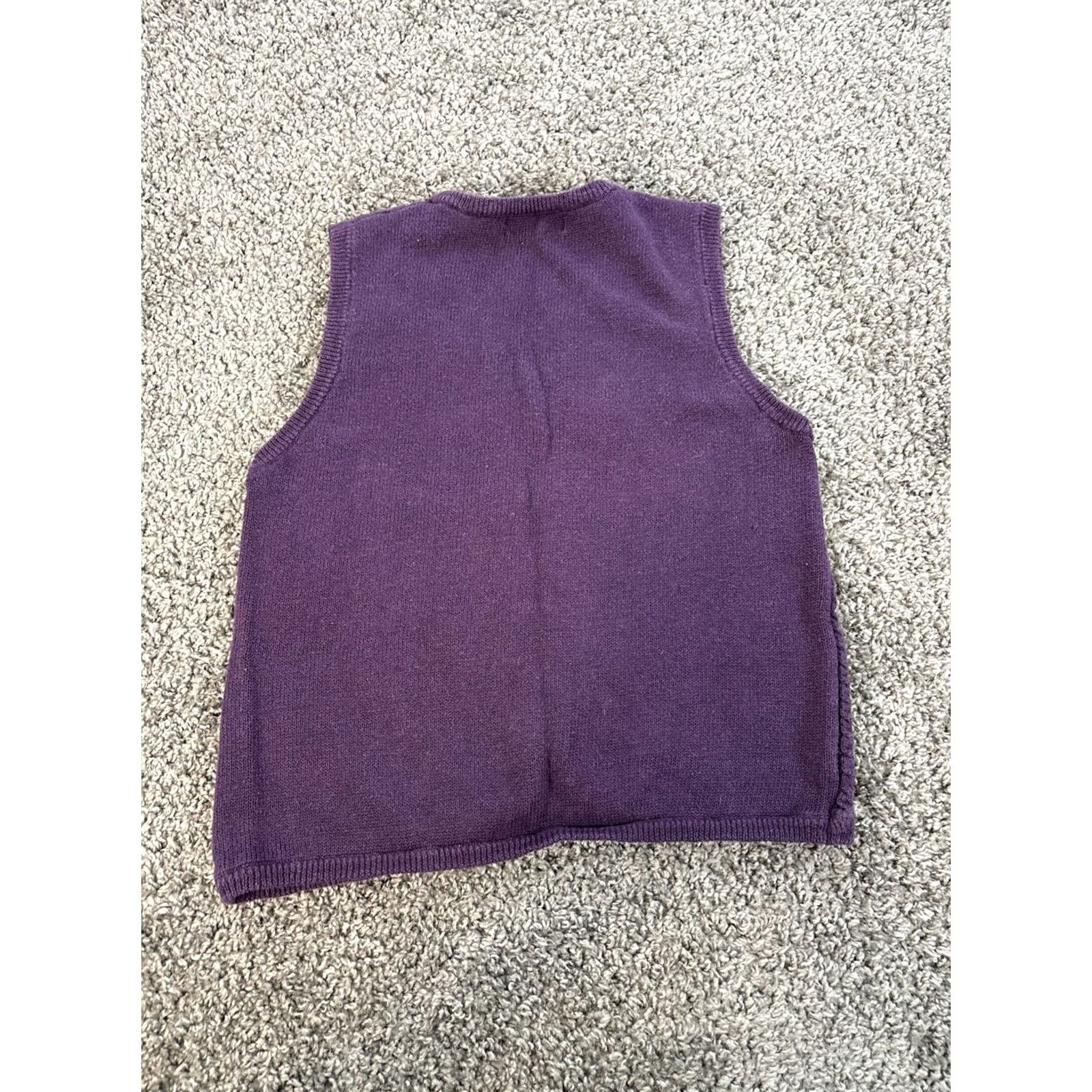 Vintage VINTAGE Alfred Dunner Cardigan Sweater Vest Womens Small Purple Chunky-Knit V-Neck Sleeveless 90s Women Mens? Size S / US 4 / IT 40 - 5 Thumbnail
