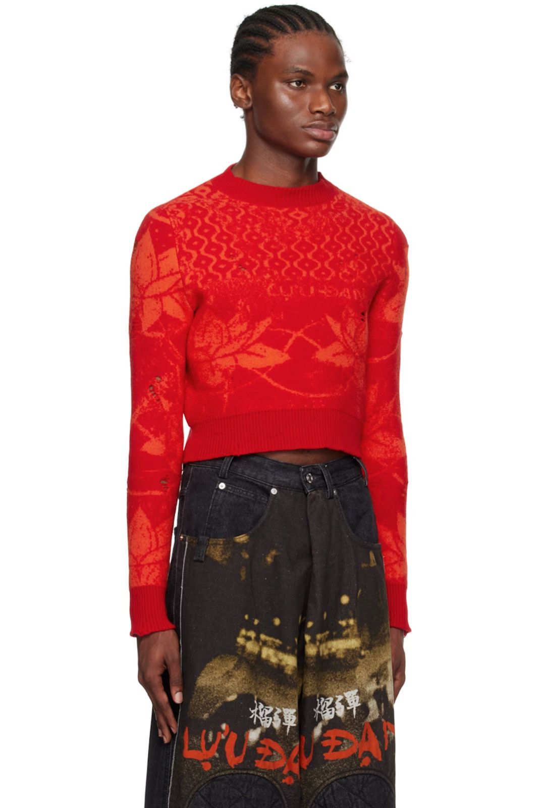 LUU DAN LU'U DAN Orange & Red Shrunk Sweater Size US S / EU 44-46 / 1 - 10 Thumbnail