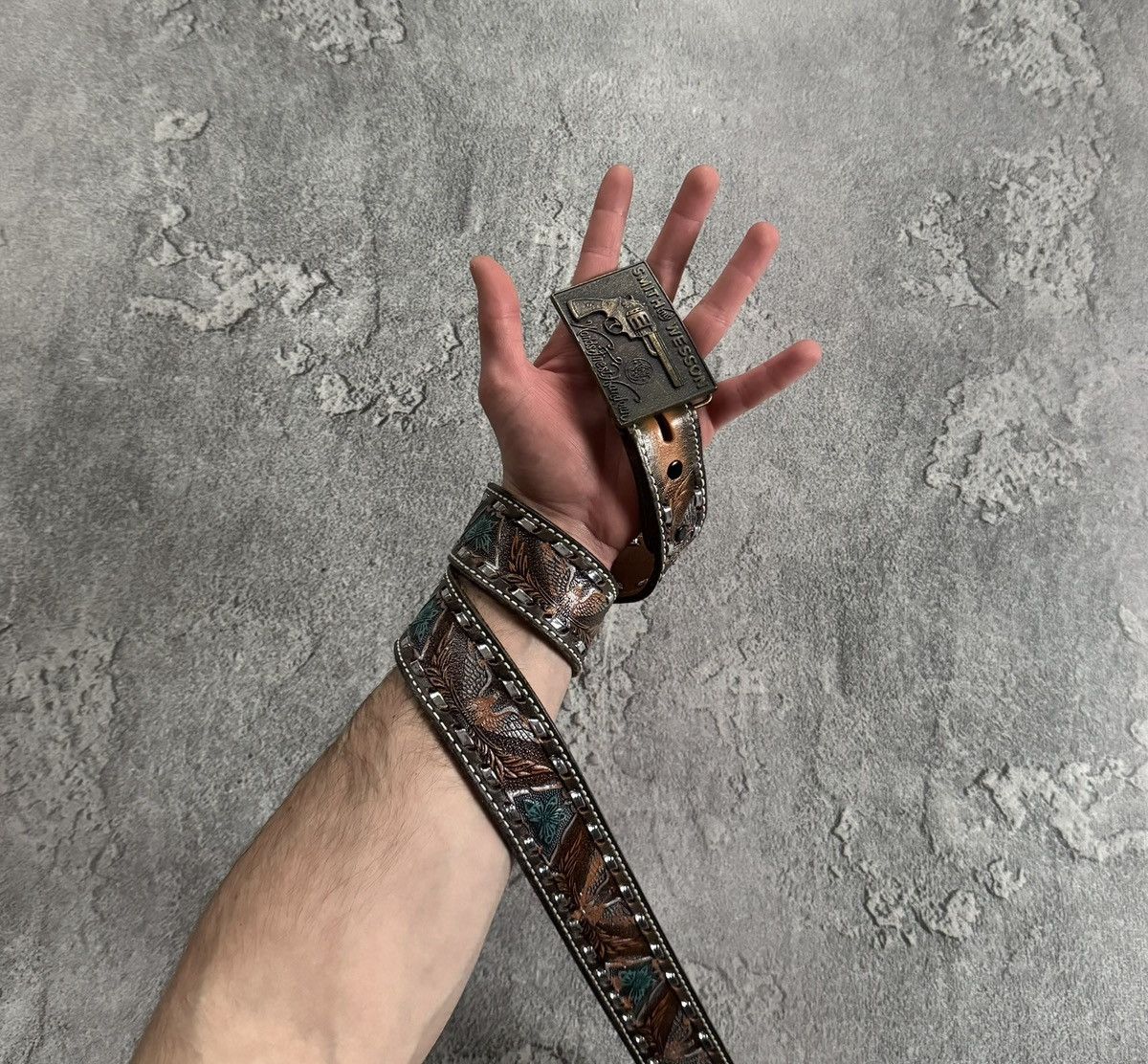 Cowboy Equipment Smith and wesson leather designer cowboy belt y2k avantgarde Size ONE SIZE - 1 Thumbnail