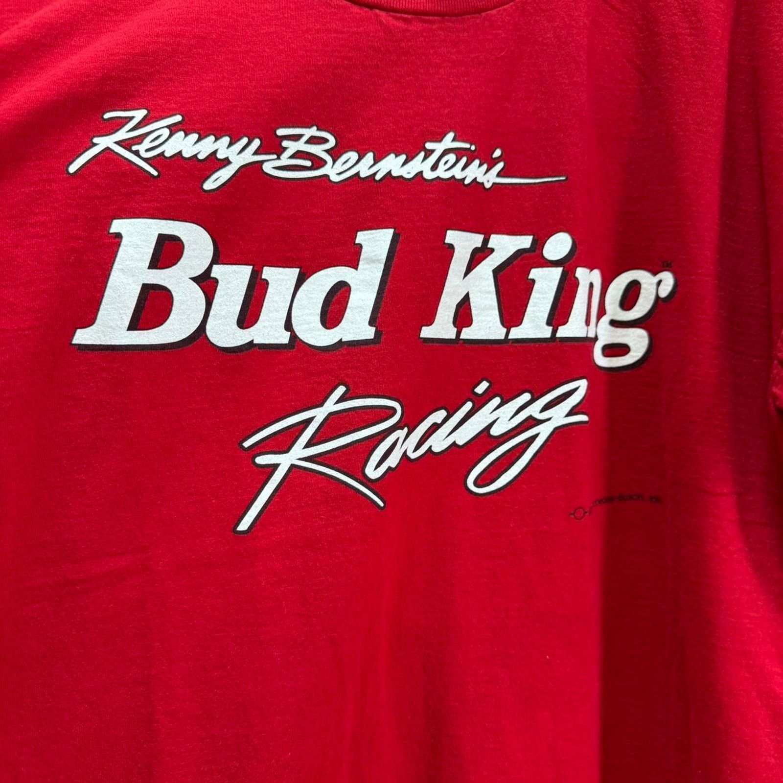 NASCAR × Vintage Vintage 90s Bud King Racing Racecar T-Shirt Size US L / EU 52-54 / 3 - 3 Thumbnail