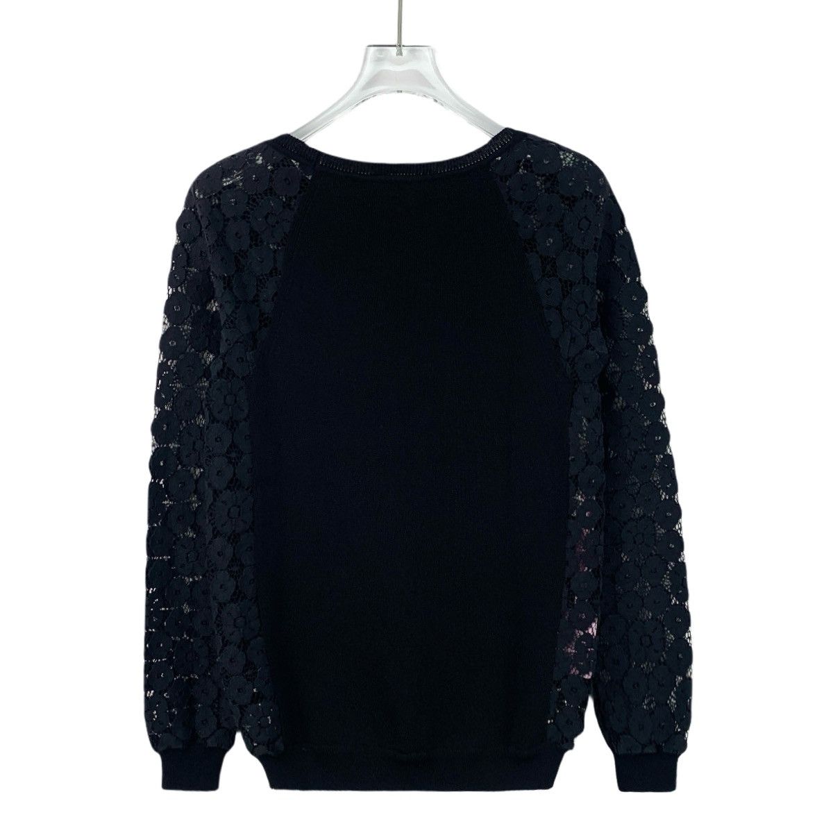 Moschino Moschino Black Hollow Out Long Sleeve Knit Sweater K26WX Size M / US 6-8 / IT 42-44 - 2 Thumbnail