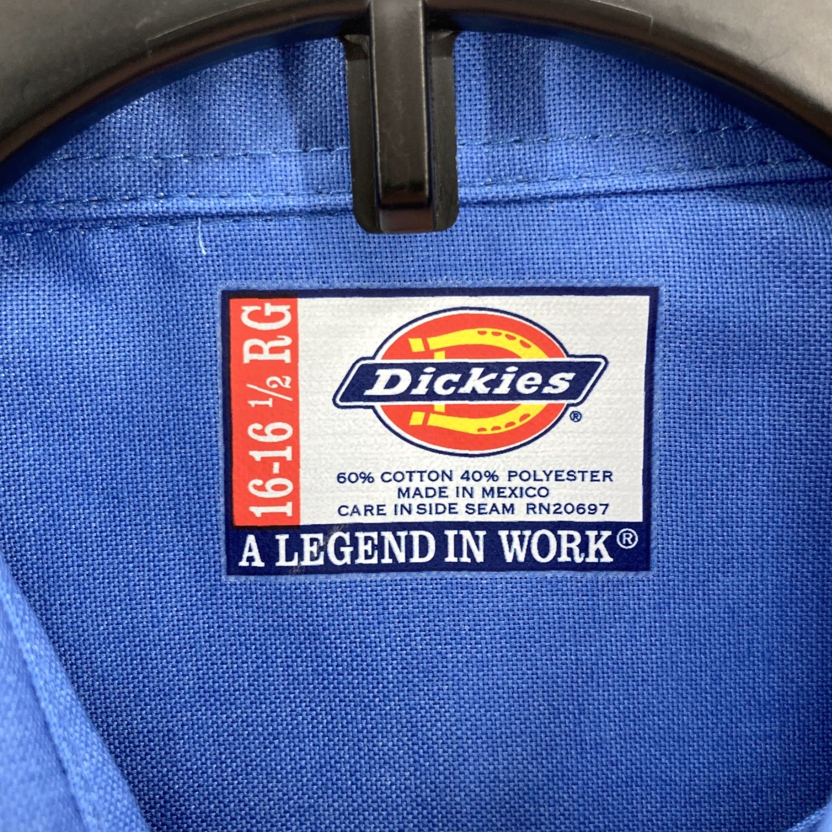 Dickies Dickies Shirt Mens 16-16.5 Regular Blue Short Sleeve Button Up Workwear Pocket Shirt Size US L / EU 52-54 / 3 - 4 Thumbnail