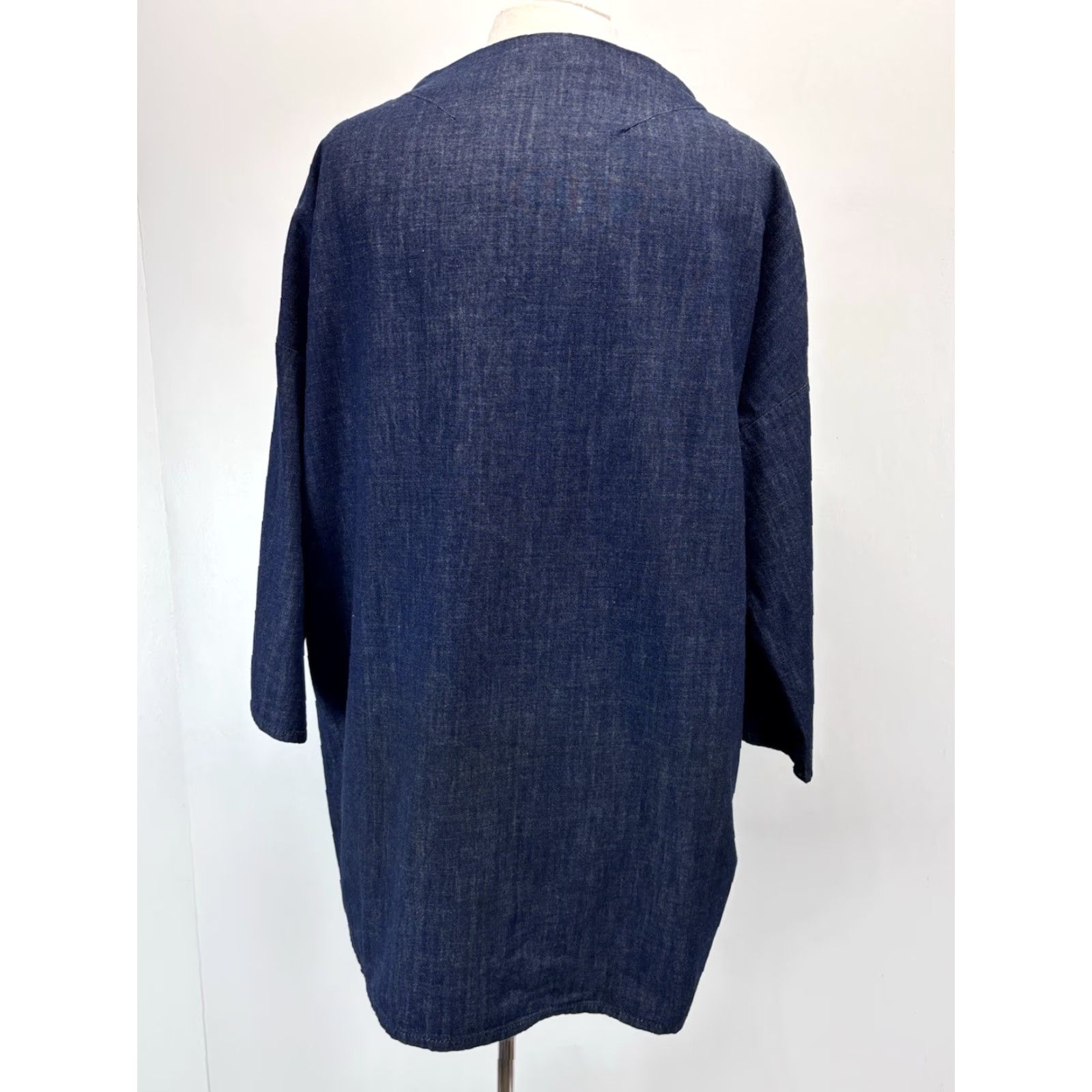 Zara VINTAGE Zara Denim Shift Dress Small Women’s Blue Pockets Funnel Neck Retro Size S / US 4 / IT 40 - 3 Thumbnail