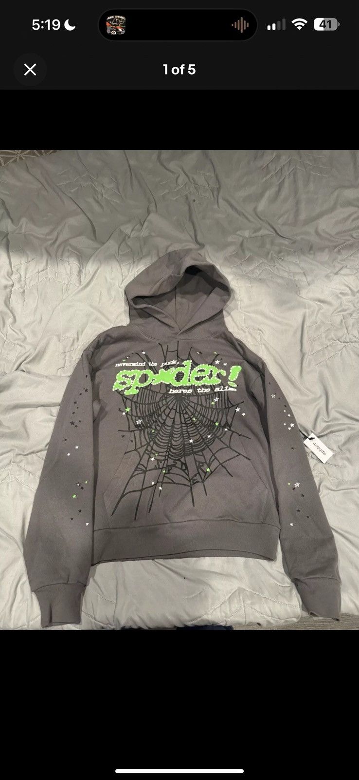Men's Large Gray Spyder Zip-Up Hoodie with Zipper Pockets