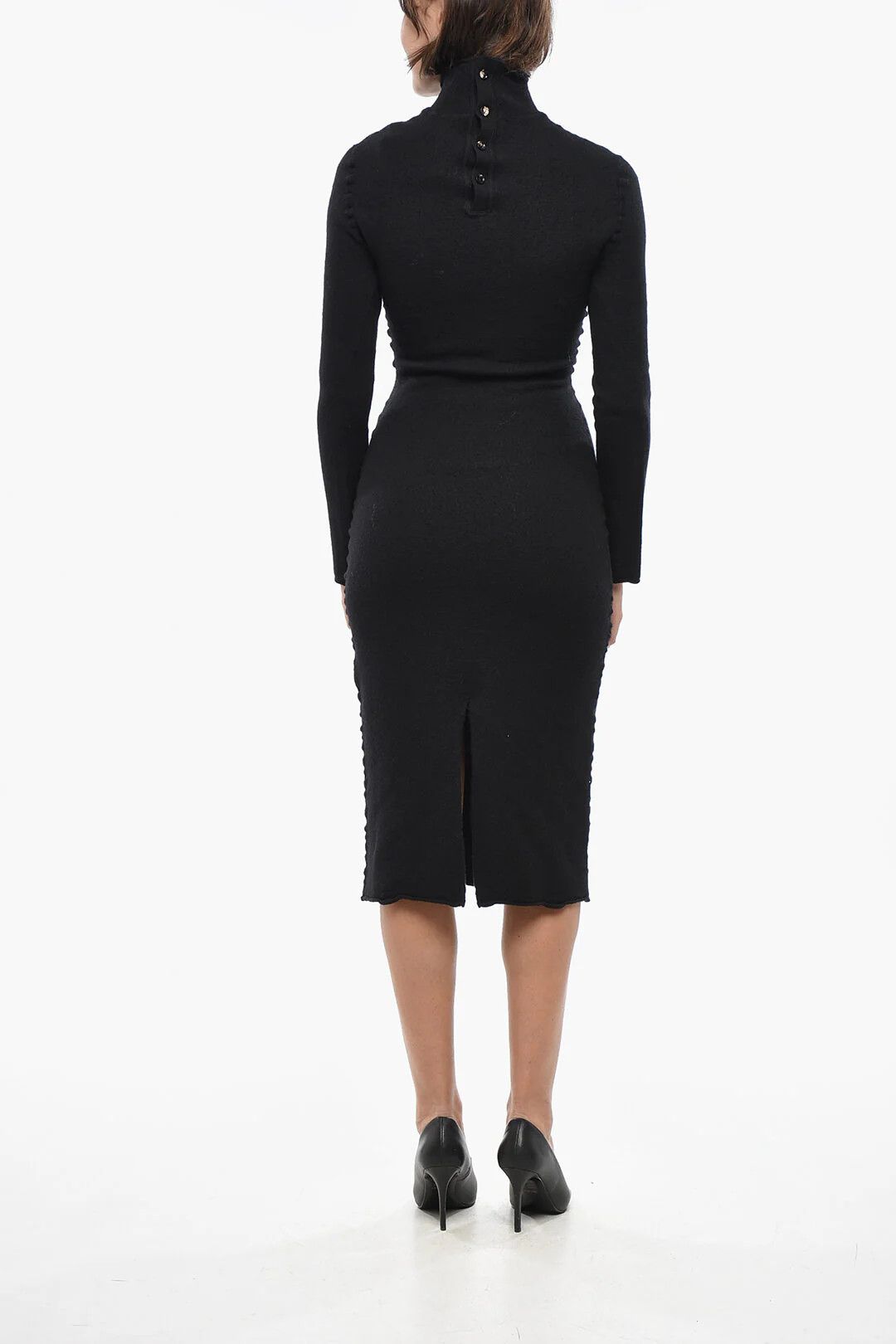 Bottega Veneta og1mm0426 Knit Sheath Dress in Black Size XS / US 0-2 / IT 36-38 - 2 Thumbnail