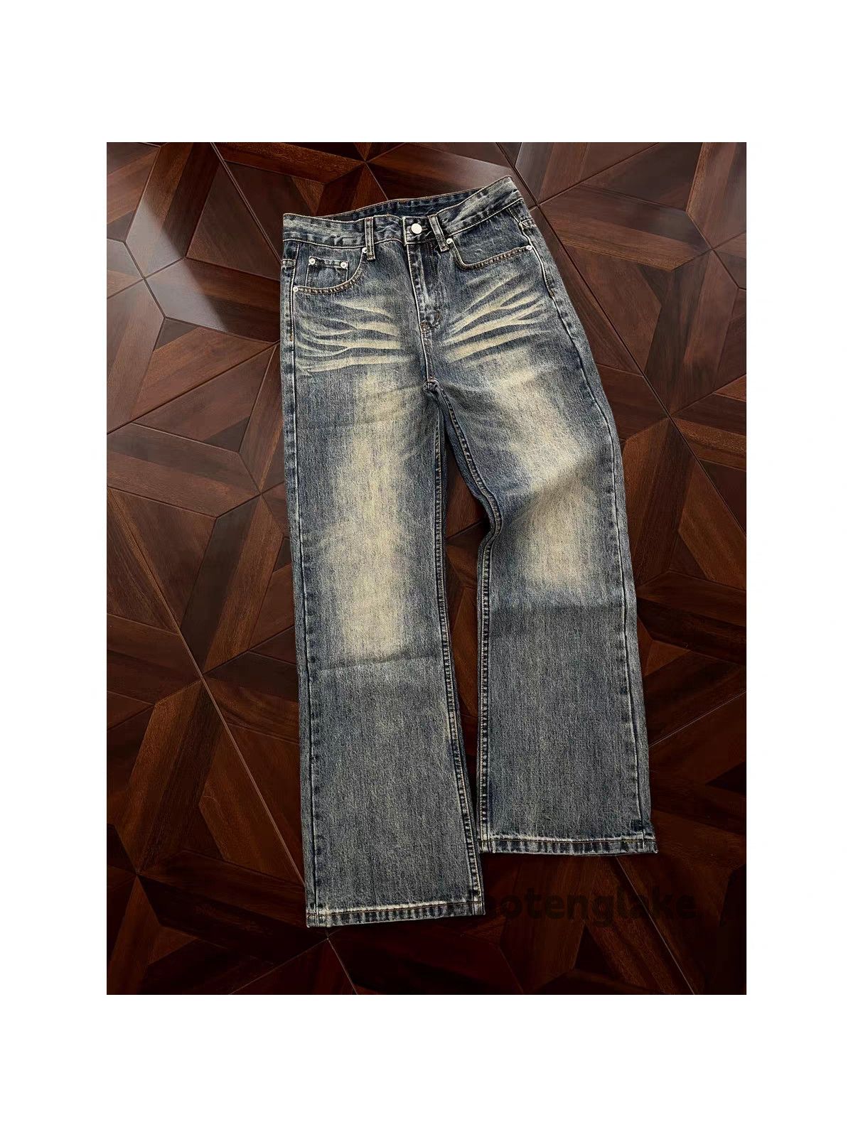 xtl retro washed faded punk grunge bootcut jeans