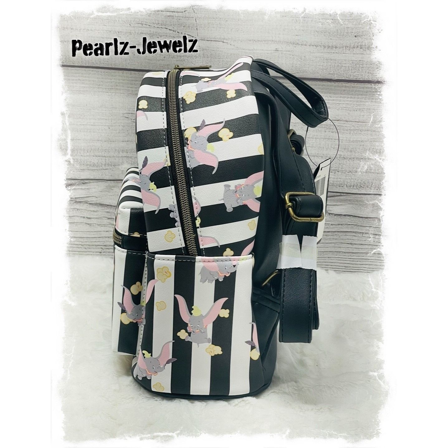 Disney Loungefly Disney Dumbo Black & White Stripe & Popcorn Mini B Size ONE SIZE - 2 Thumbnail