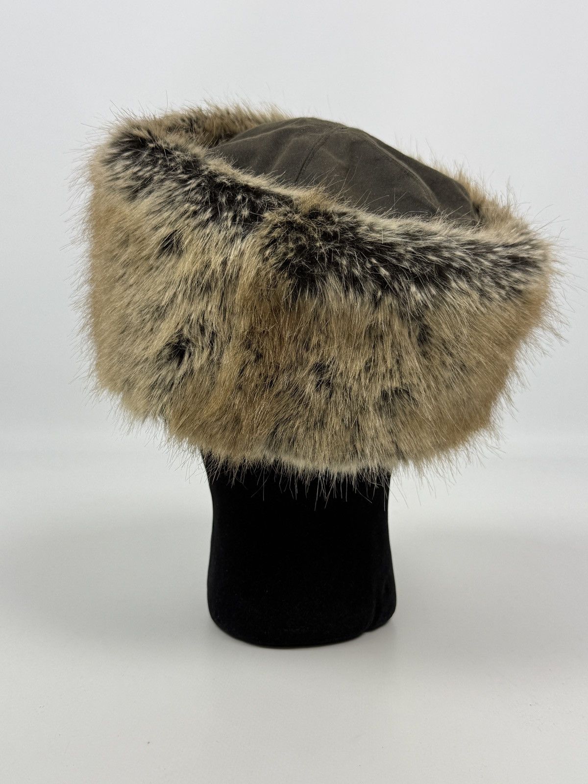 Barbour Barbour Ambush Olive Waxed Cotton Faux Fur Trim Cossack Hat Size ONE SIZE - 3 Thumbnail