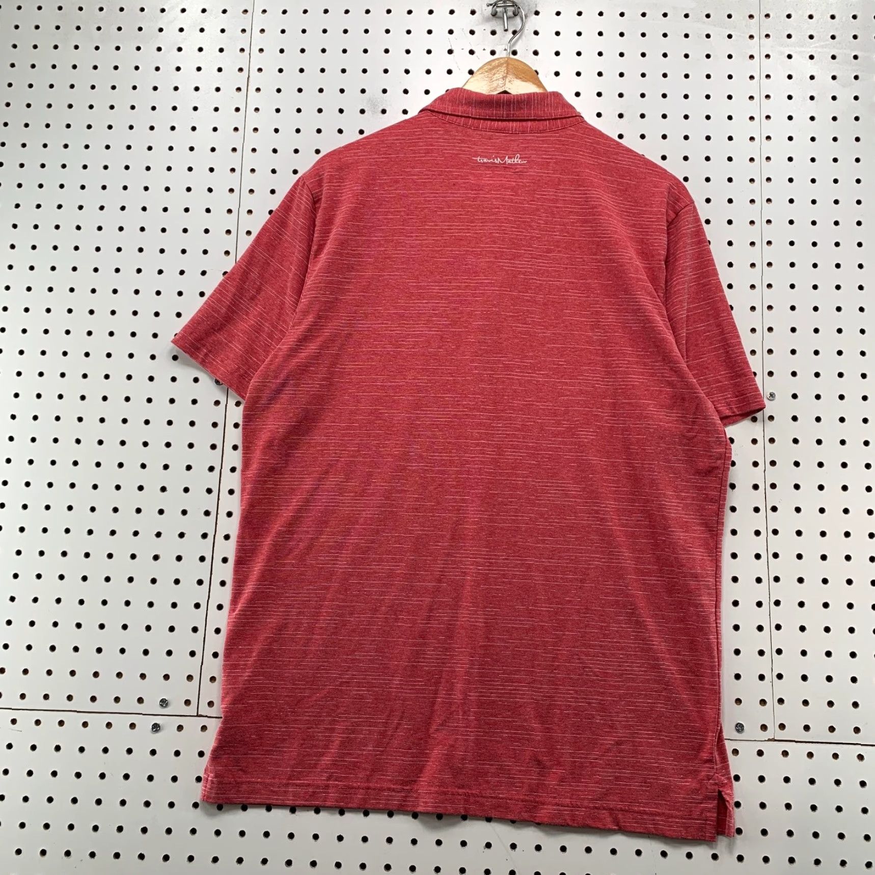 TravisMathew Travis Mathew Tour Polo Shirt Mens Large Red Embroidered Collar Short Sleeve Shirt Size US L / EU 52-54 / 3 - 2 Thumbnail