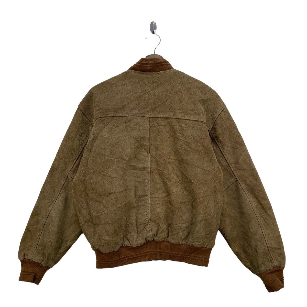 Genuine Leather 🔥Vintage 80s Suede Genuine Leather Bomber Jacket Size US M / EU 48-50 / 2 - 2 Thumbnail
