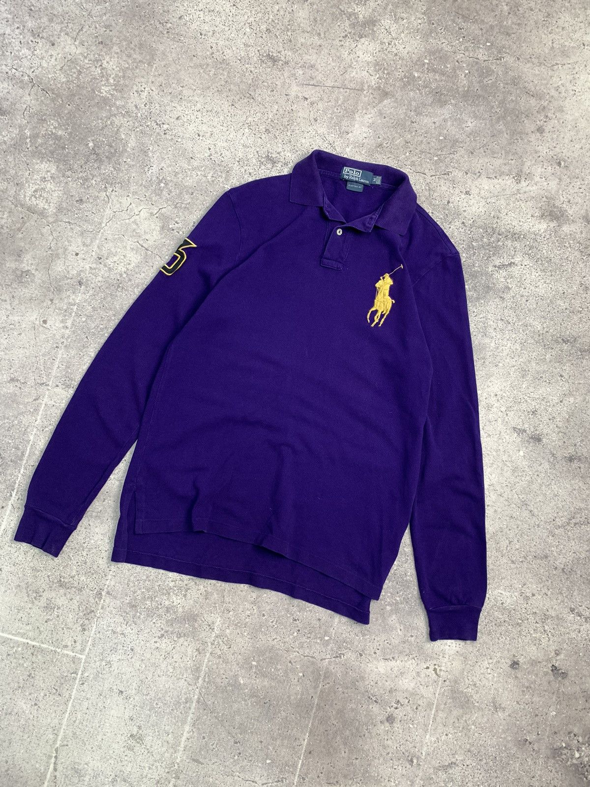Polo Ralph Lauren × Vintage Vintage Long sleeve Polo Ralph Lauren regby faded Size US M / EU 48-50 / 2 - 4 Thumbnail