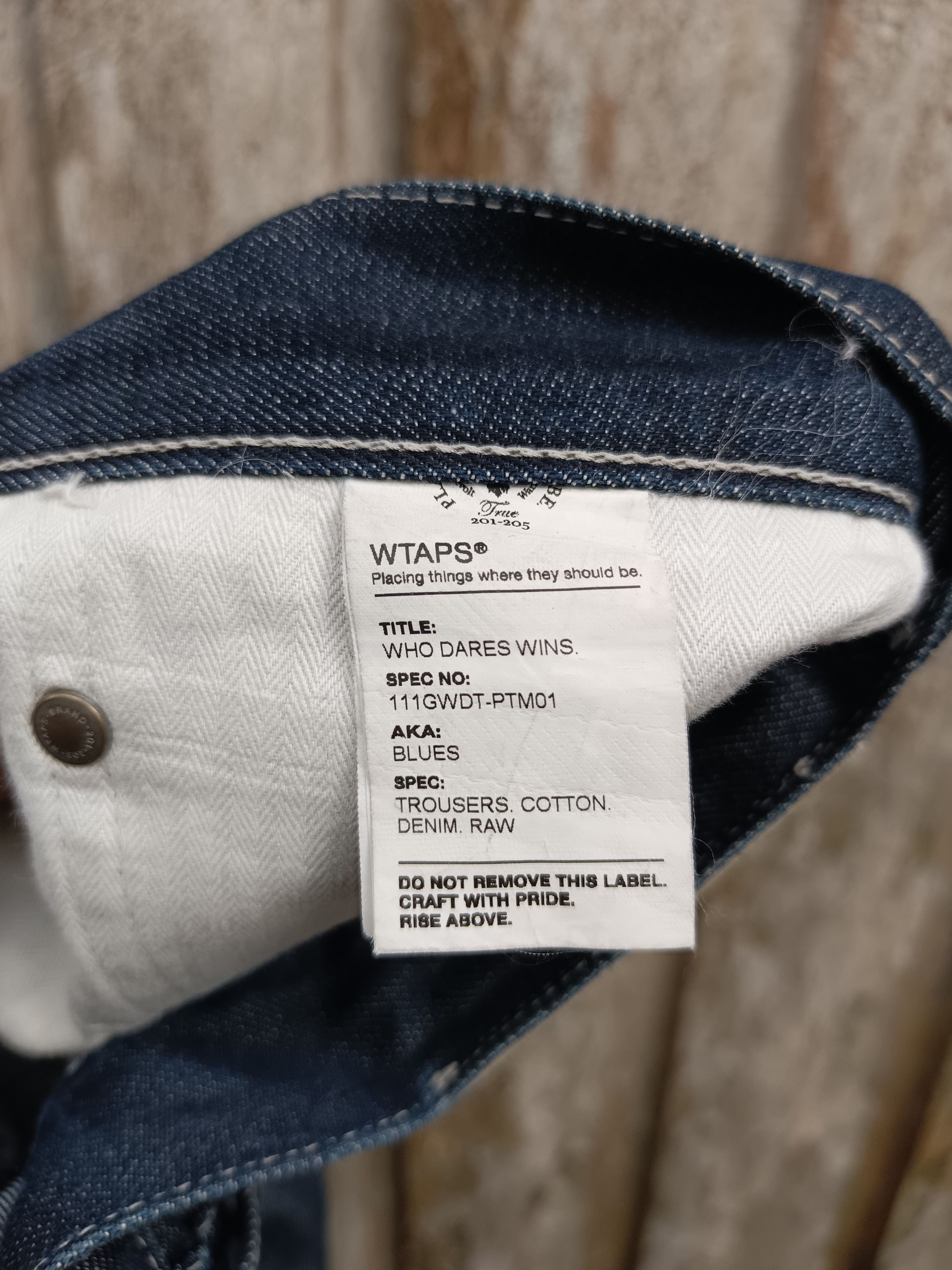 Wtaps Wtaps "Who dares Wins" Trousers denim raw pants Size US 33 - 8 Thumbnail