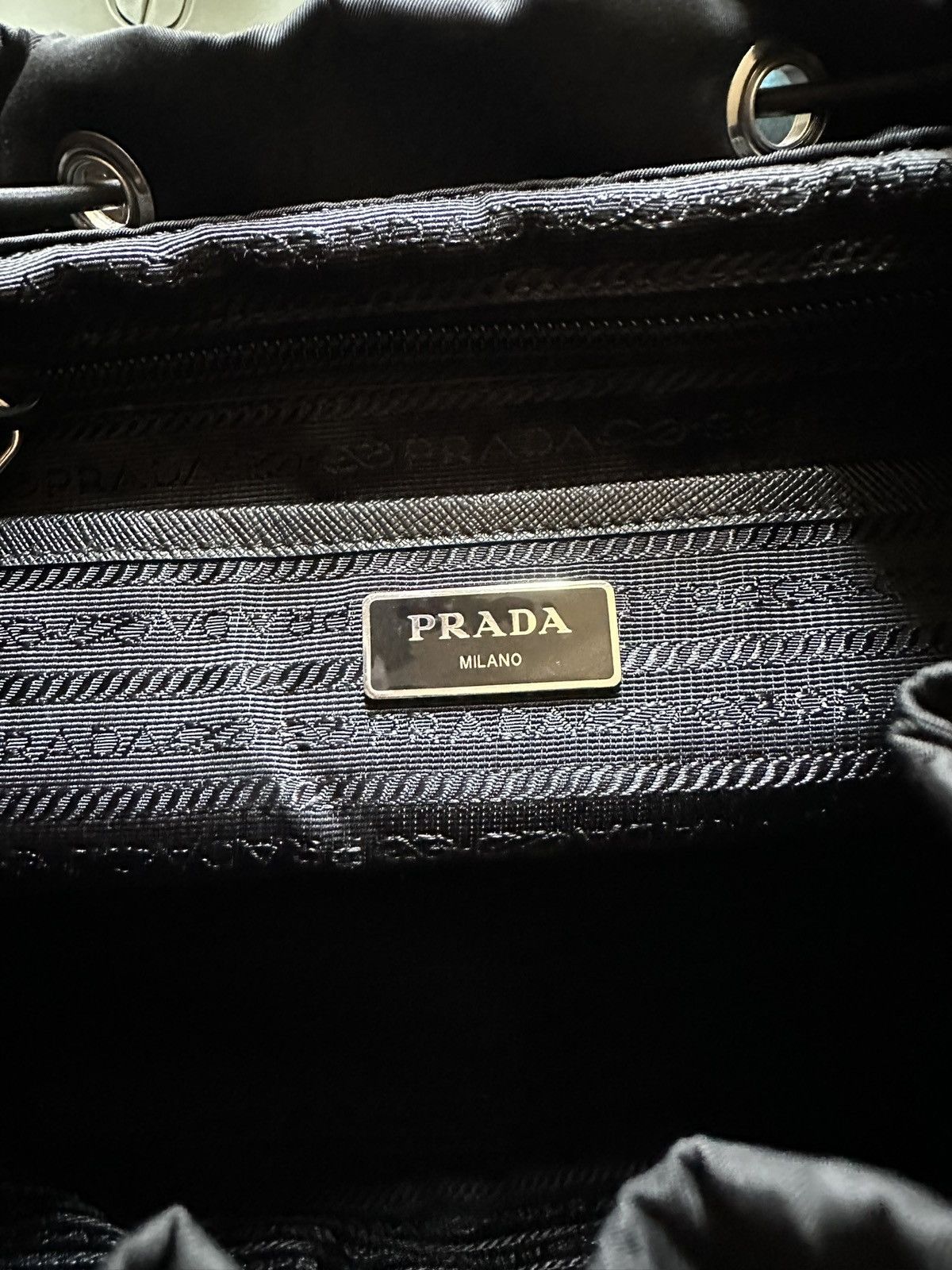 Prada Prada Re-Nylon Black Drawstring Medium Rucksack Backpack Size ONE SIZE - 4 Thumbnail
