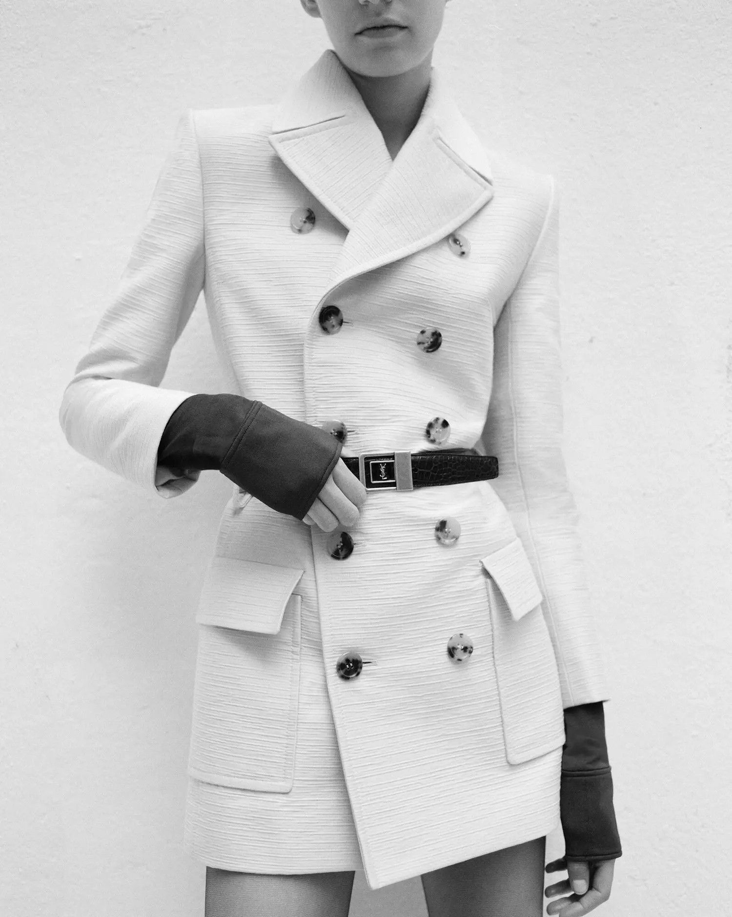 Saint Laurent Paris o1s1wg110625 778548 Saharienne Jacket in Cotton and Wool Size M / US 6-8 / IT 42-44 - 2 Thumbnail