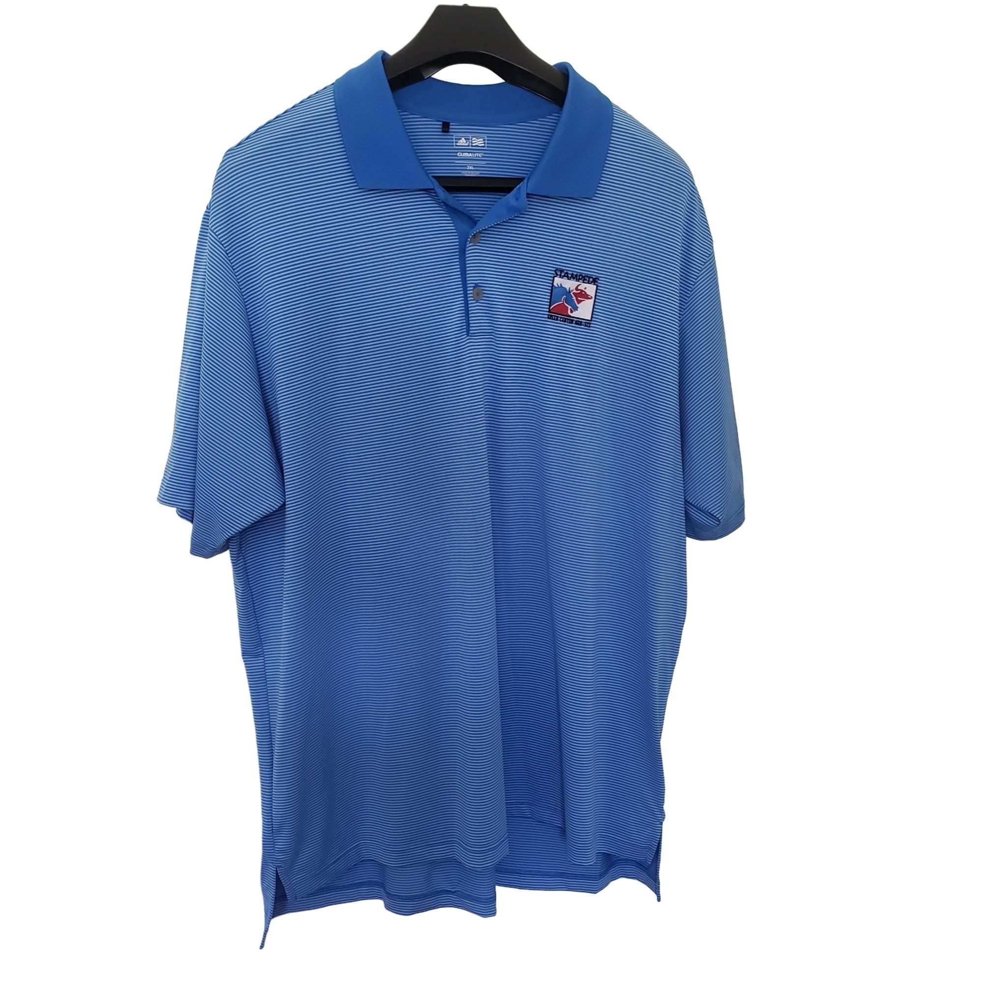 Adidas Adidas ClimaLite Golf Polo Shirt Men 2XL Blue White Stripe Size US XXL / EU 58 / 5 - 1 Thumbnail