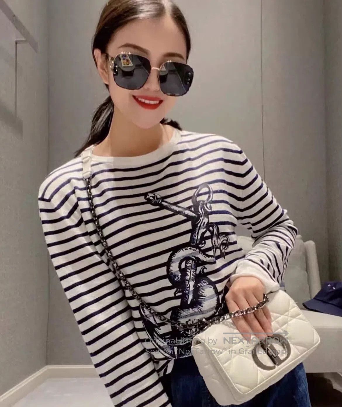 Dior Dior Striped cashmere knit sweater| Size S / US 4 / IT 40 - 2 Thumbnail