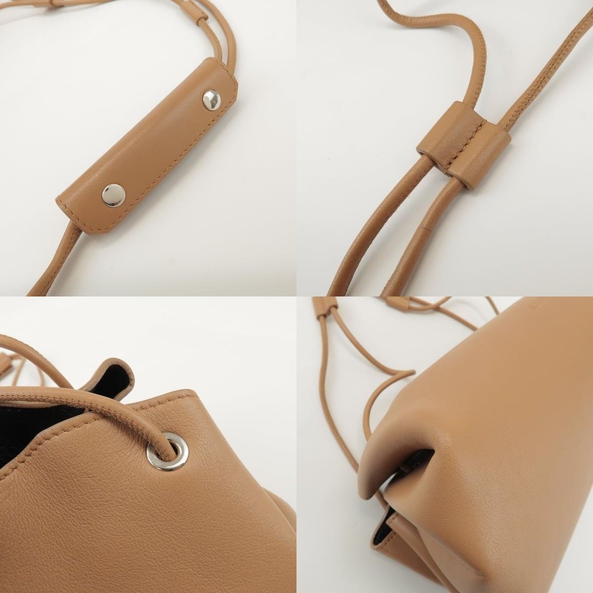 Jil Sander Jil Sander Drawstring Leather Shoulder Bag Tan Size ONE SIZE - 4 Thumbnail