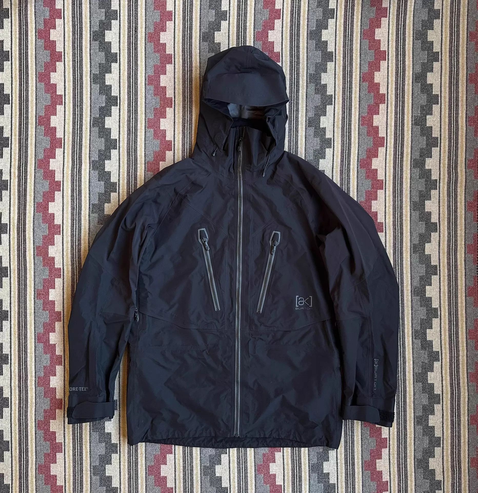 Burton Black Hooded Raincoat with Zip Pockets Size US S / EU 44-46 / 1 - 1 Thumbnail