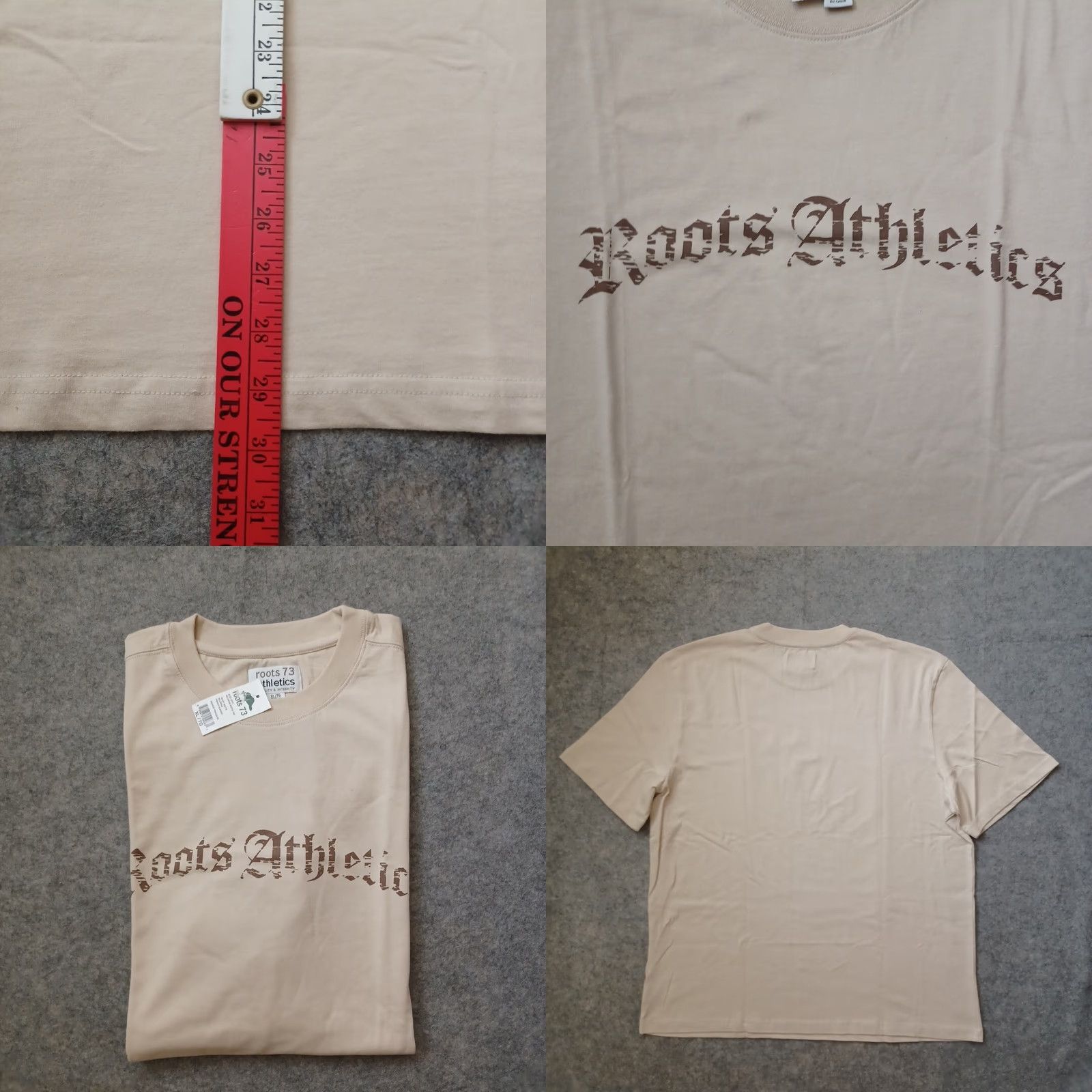 Roots Roots Athletics T Shirt Mens XL Beige Logo Short Sleeve NWT Size US XL / EU 56 / 4 - 8 Thumbnail