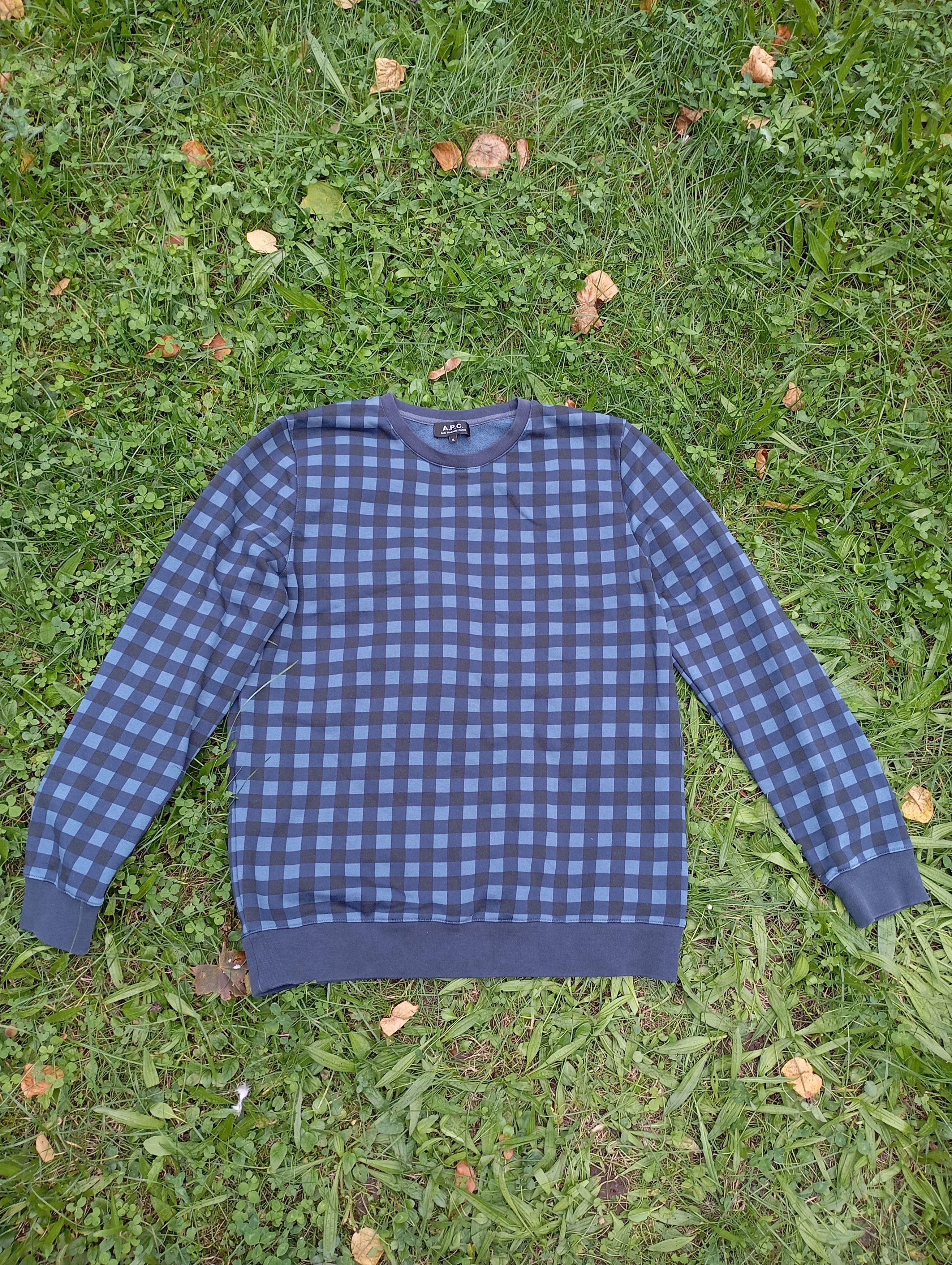 A.P.C. × Designer Vintage Y2K A.P.C checked Sweatshirt Size US XL / EU 56 / 4 - 1 Thumbnail