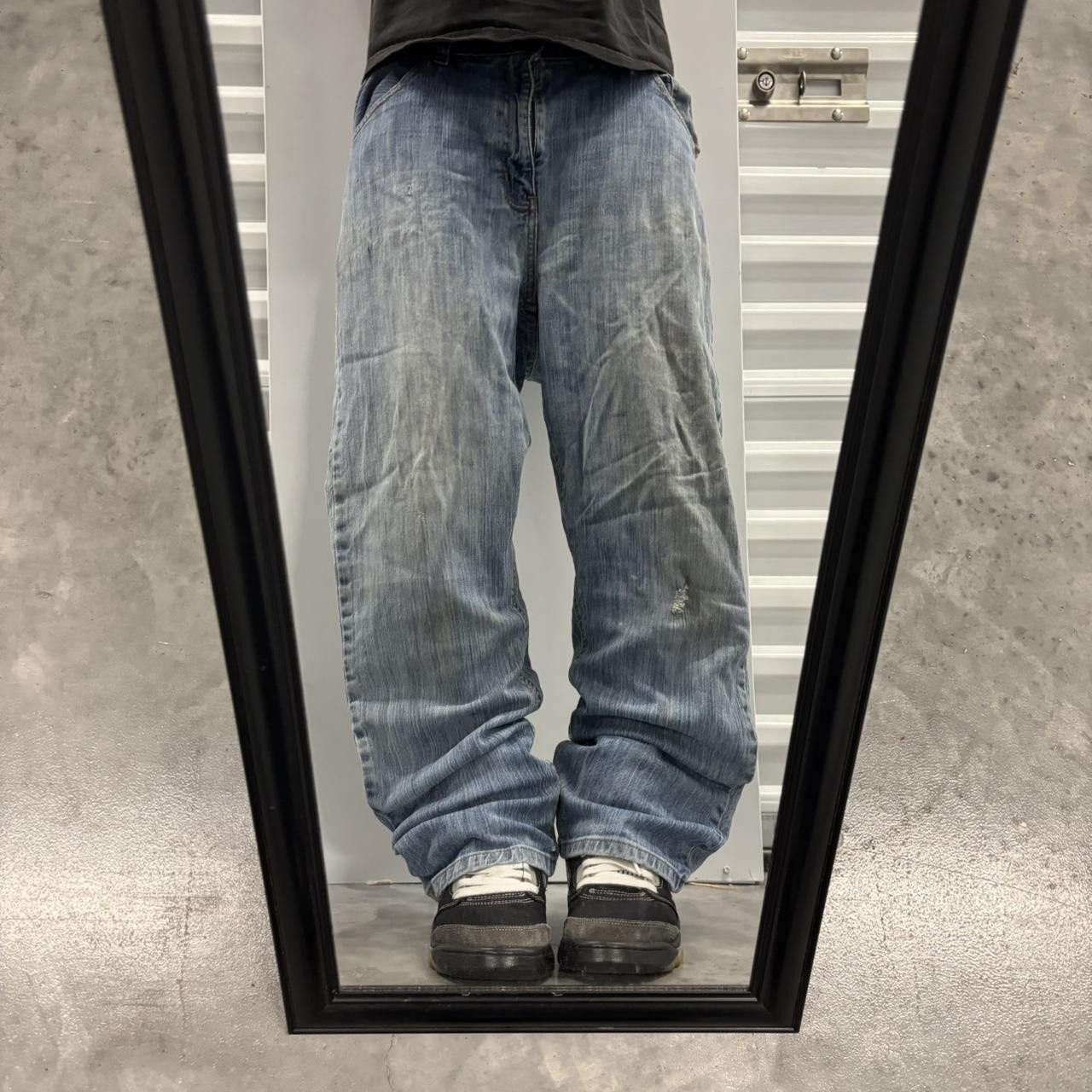 Japanese Brand × Vintage Crazy Vintage Y2K/2000s Grunge Faded Light Wash Denim Jeans! Size US 36 / EU 52 - 1 Thumbnail