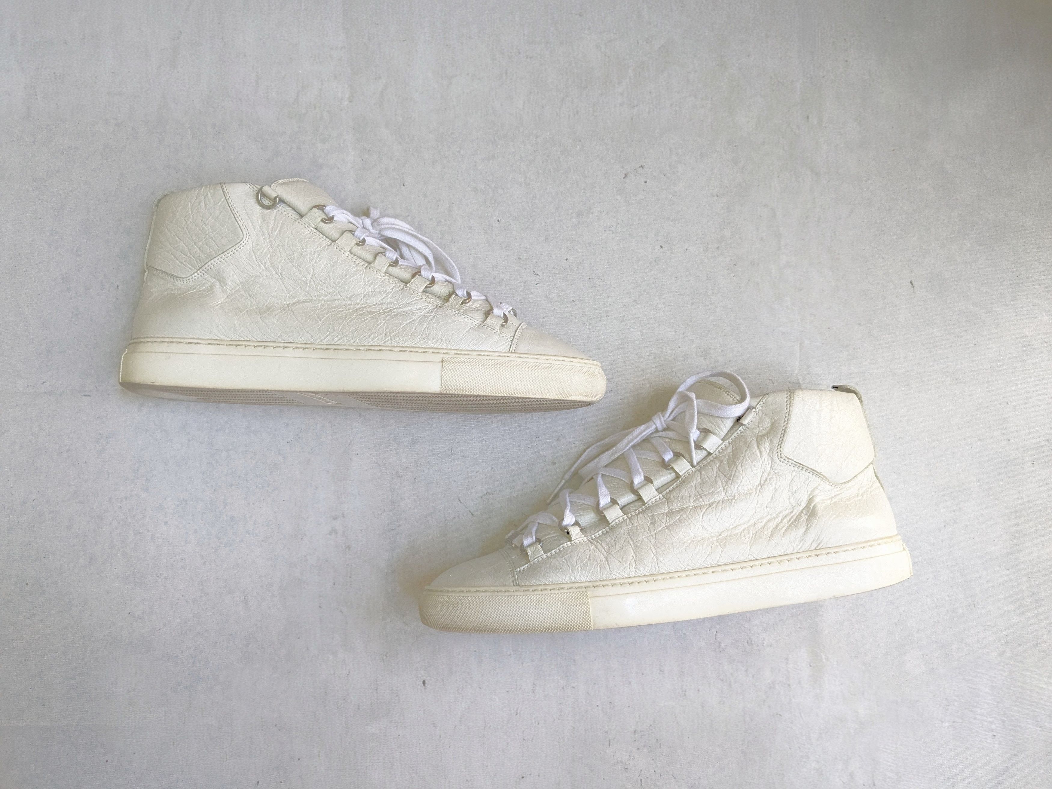 Balenciaga Balenciaga Arena Sneakers White 12 High Tops Leather Size US 12 / EU 45 - 1 Thumbnail