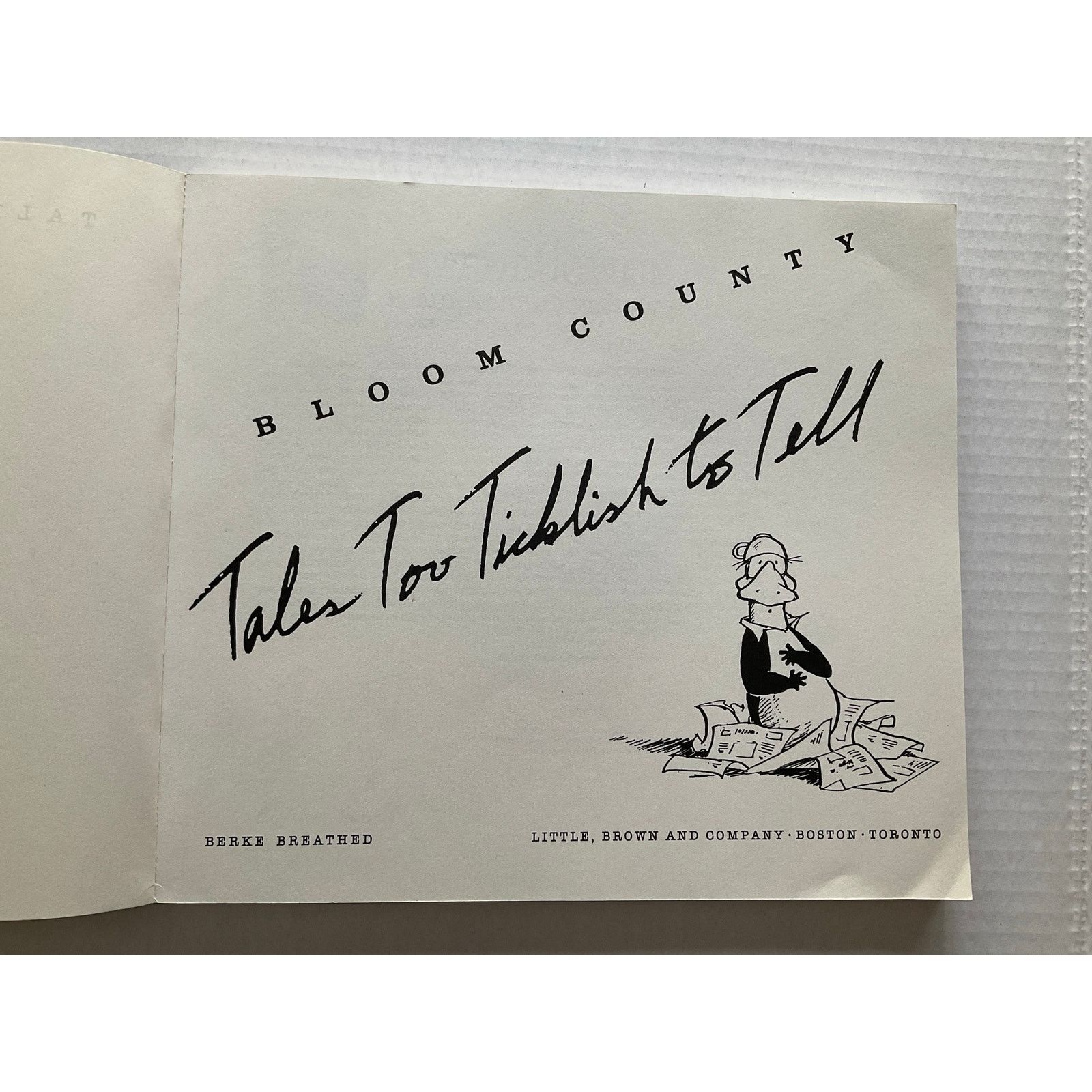 Other Bloom County Tales Too Ticklish To Tell Book Berke Breathed Size ONE SIZE - 4 Thumbnail