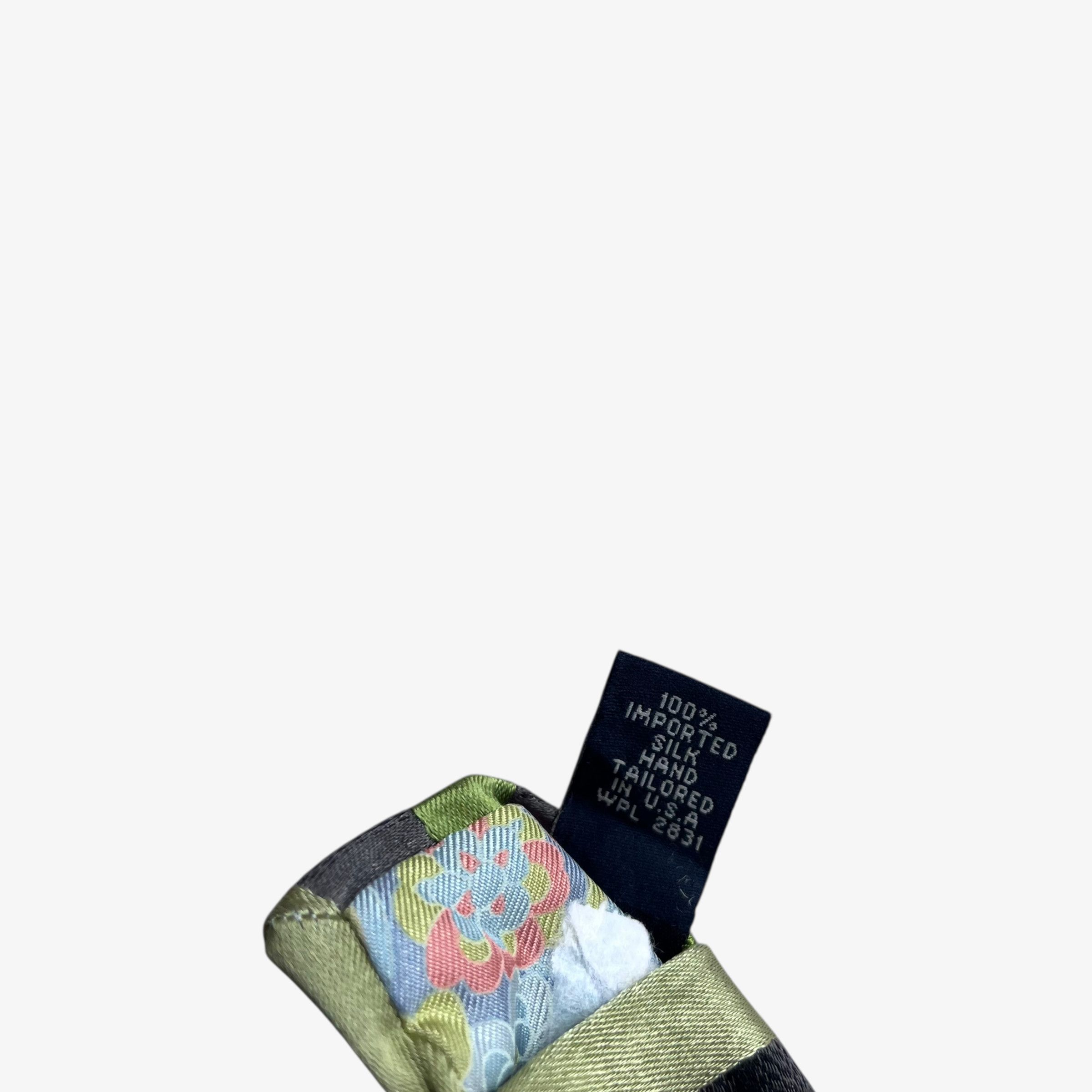 Ted Baker Vintage Y2K Ted Baker Green & Grey Striped Silk Tie Size ONE SIZE - 3 Thumbnail