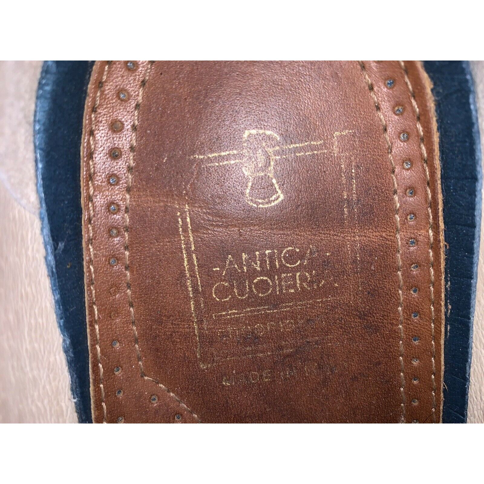 Vintage ANTICA CUOIERIA SHOEMAKER'S Men’s Sz 11D Leather Shoes Tan M Size US 11 / EU 44 - 8 Thumbnail