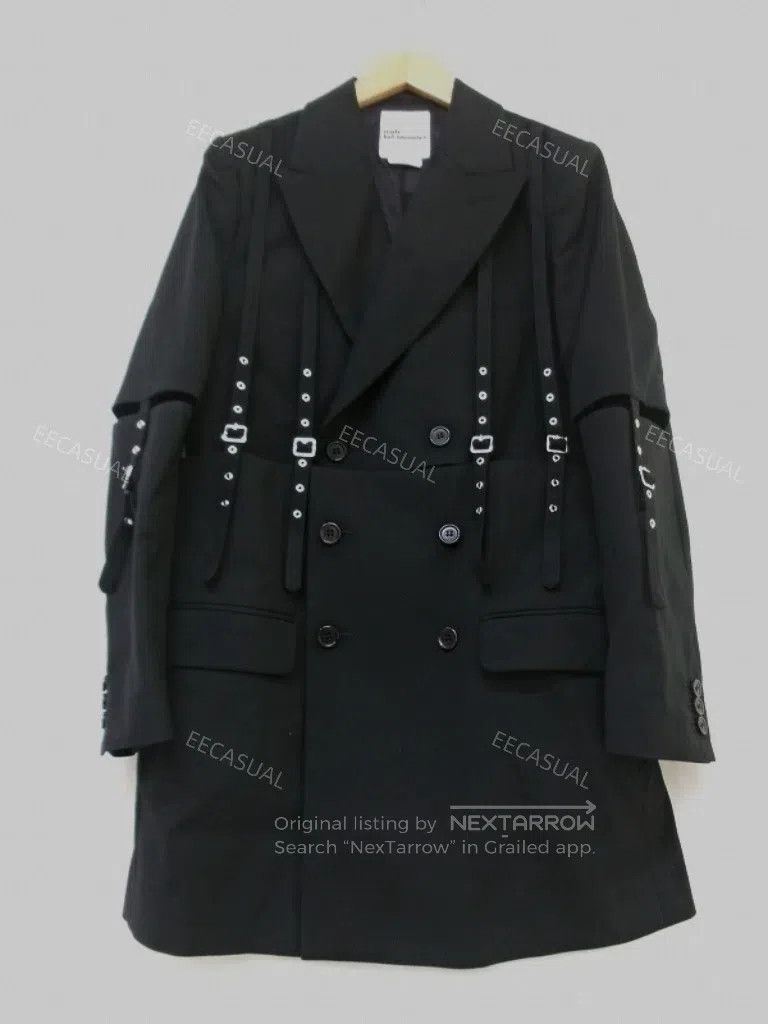 Comme des Garcons Comme Des Garcons Black 100% wool mid-length coat, Decorat Size M / US 6-8 / IT 42-44 - 4 Thumbnail