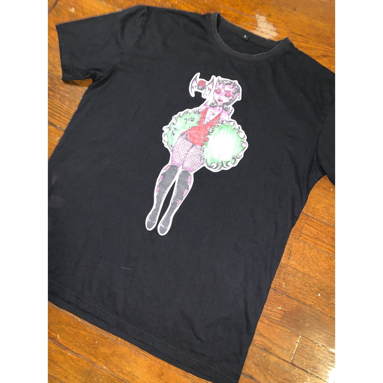 Other Spooky Zombie Cheerleader Graphic Tee Creepy Cute Goth Large Size US L / EU 52-54 / 3 - 3 Thumbnail