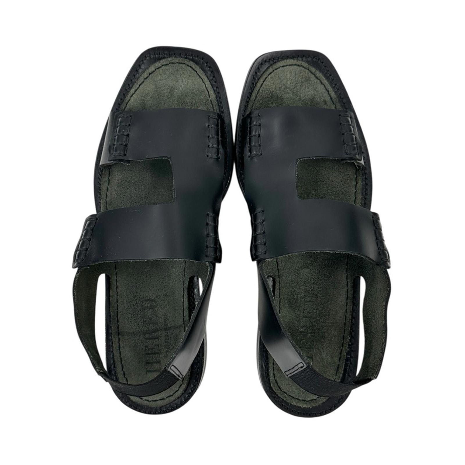 Hereu Llaut Square Black Leather Slingback Loafer Sandals Flats Size US 9 / IT 39 - 5 Thumbnail