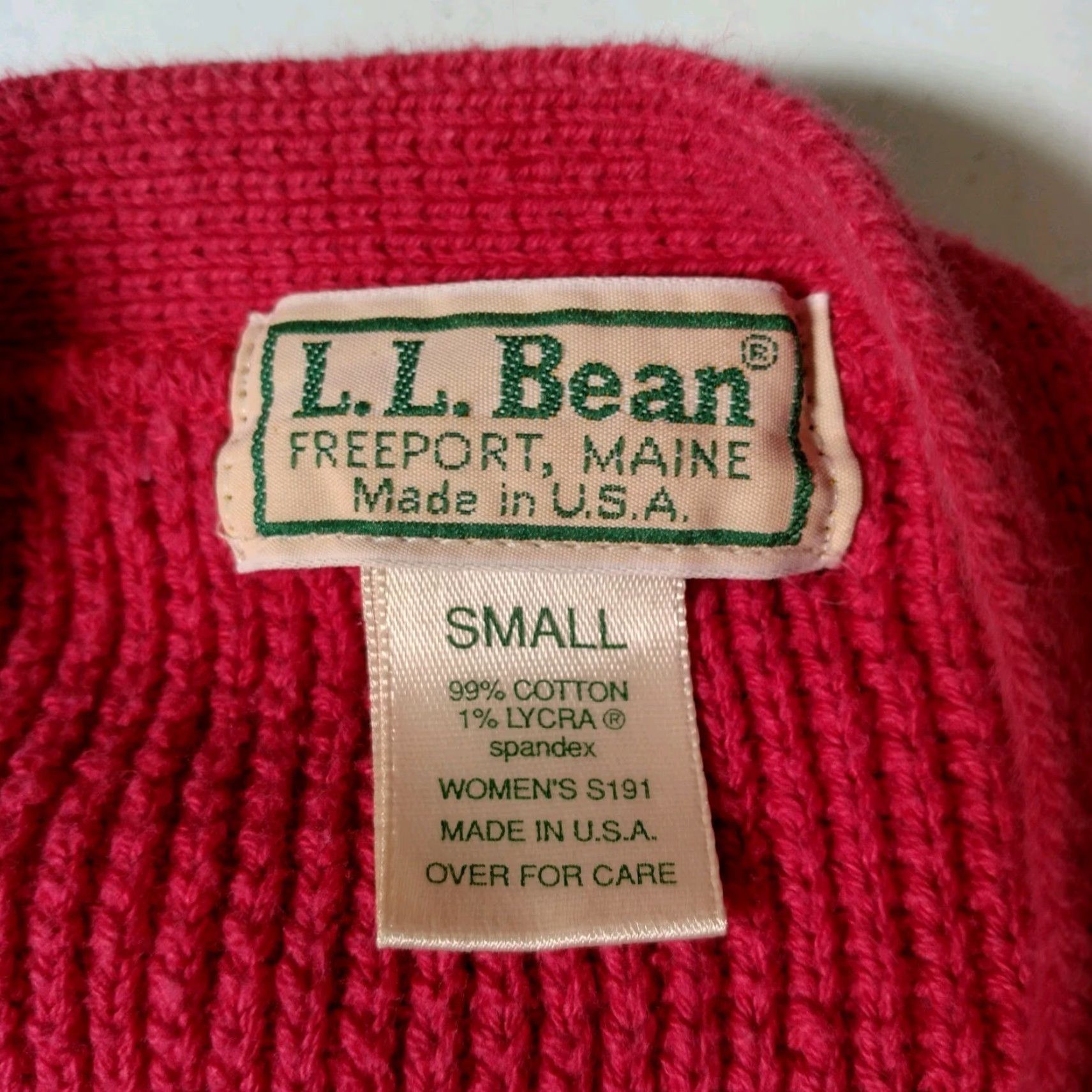 Vintage VINTAGE L.L. Bean Cardigan Sweater Women Small Red Cotton Ribbed Knit V-Neck USA Made Size S / US 4 / IT 40 - 3 Thumbnail