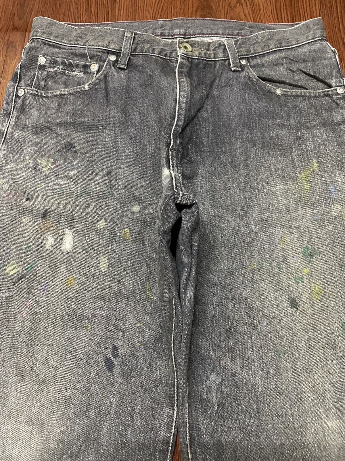 Japanese Brand Vtg Japanese Brand Paint Splatter Fade Wash Distressed Jeans Size US 32 / EU 48 - 3 Thumbnail