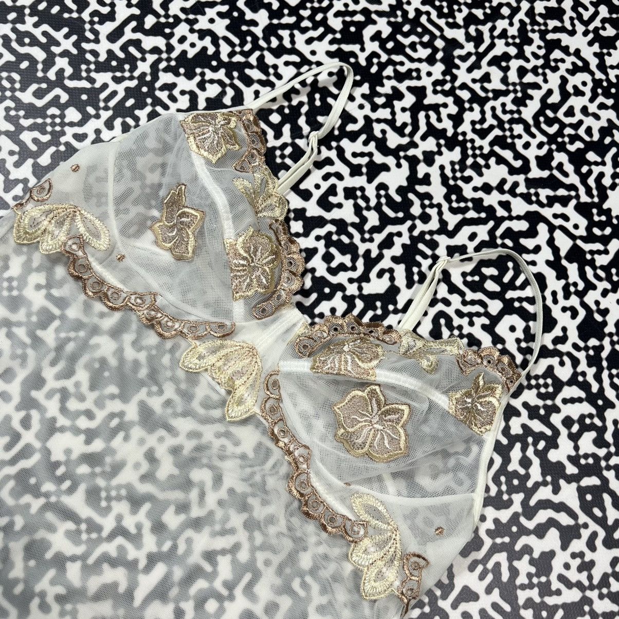 Japanese Brand Vintage Y2K Japanese Mesh Floral Sexy Retro Style Tank Top Size M / US 6-8 / IT 42-44 - 8 Thumbnail
