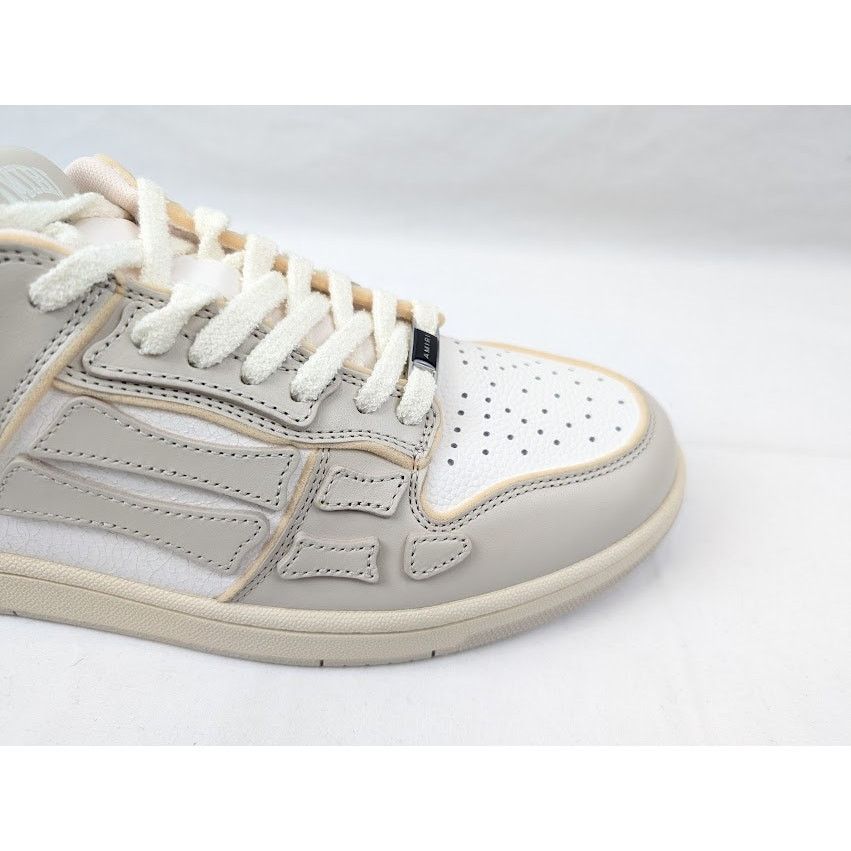 Amiri o1rshd1 Collegiate Skelton Low-Top Sneakers in Birch White Size US 12 / EU 45 - 3 Thumbnail