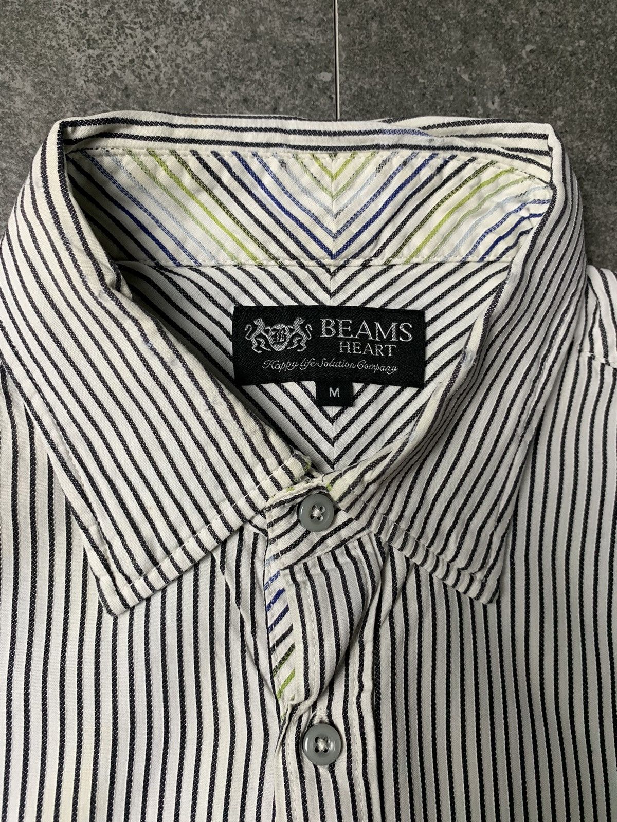 Beams Plus 2000s Japanese Brand Beams Heart Stripe Shirt Size US M / EU 48-50 / 2 - 4 Thumbnail