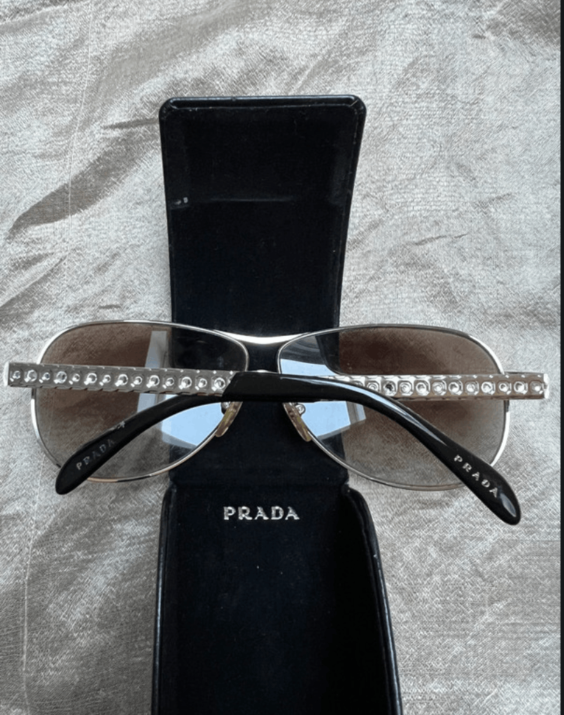 Prada PRADA Sunglasses Rectangle Wrap Shield Metal Symbole RI921 Size ONE SIZE - 2 Thumbnail